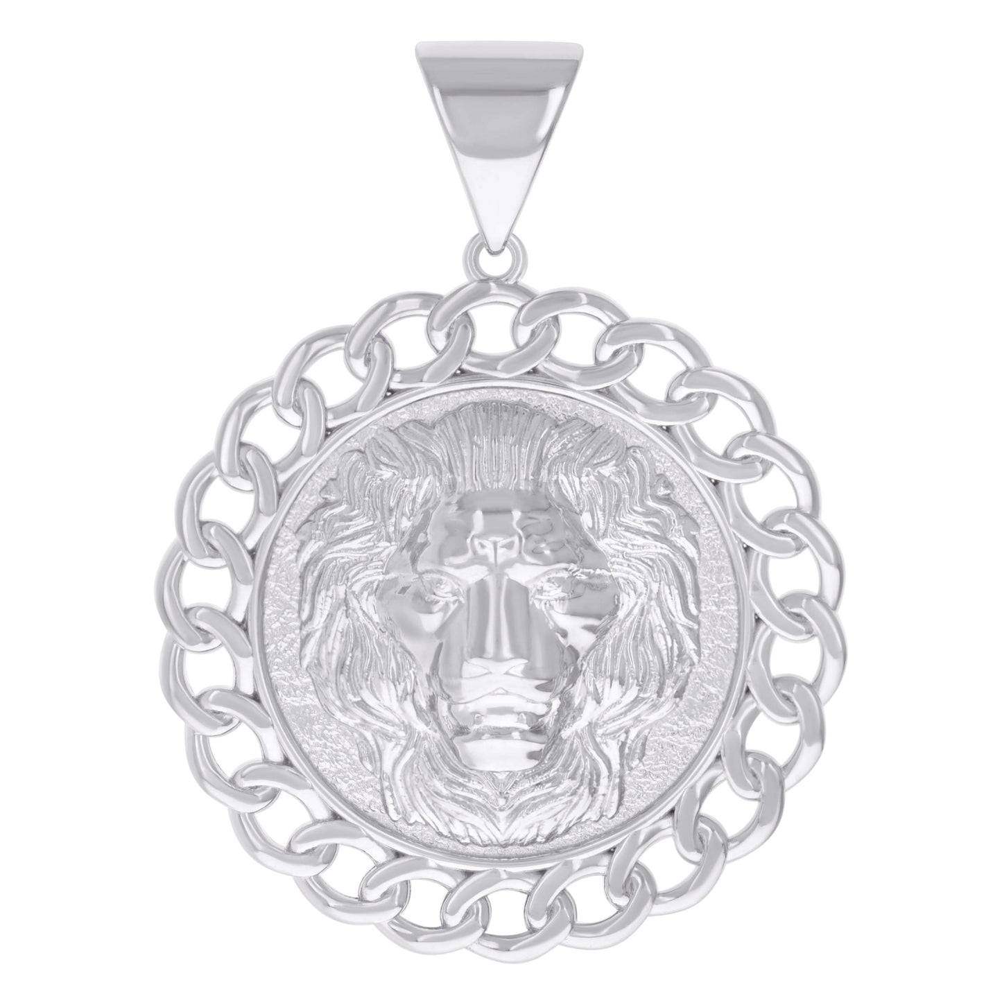 Sterling Silver Mens Leo/Lion Head Zodiac Sign/Wildlife Charm Pendant