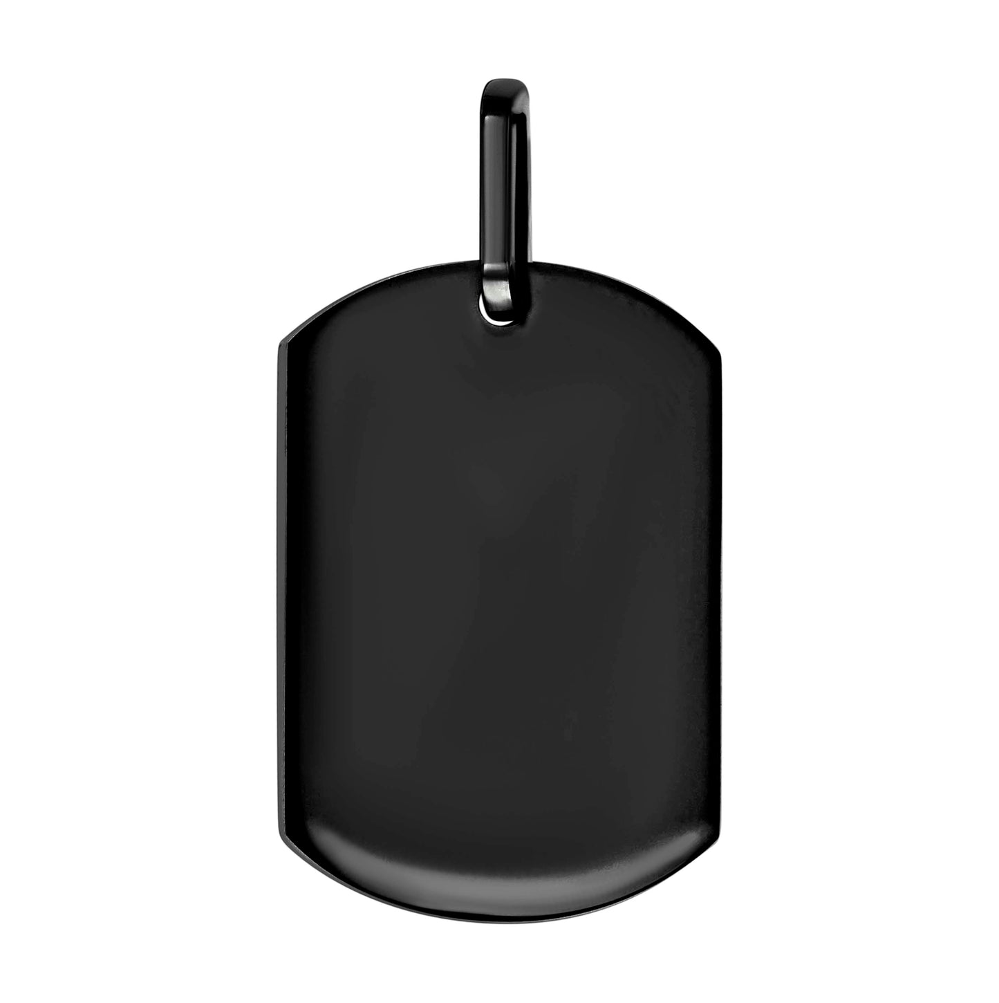 Stainless Steel Black-tone Mens Dogtag Charm Pendant