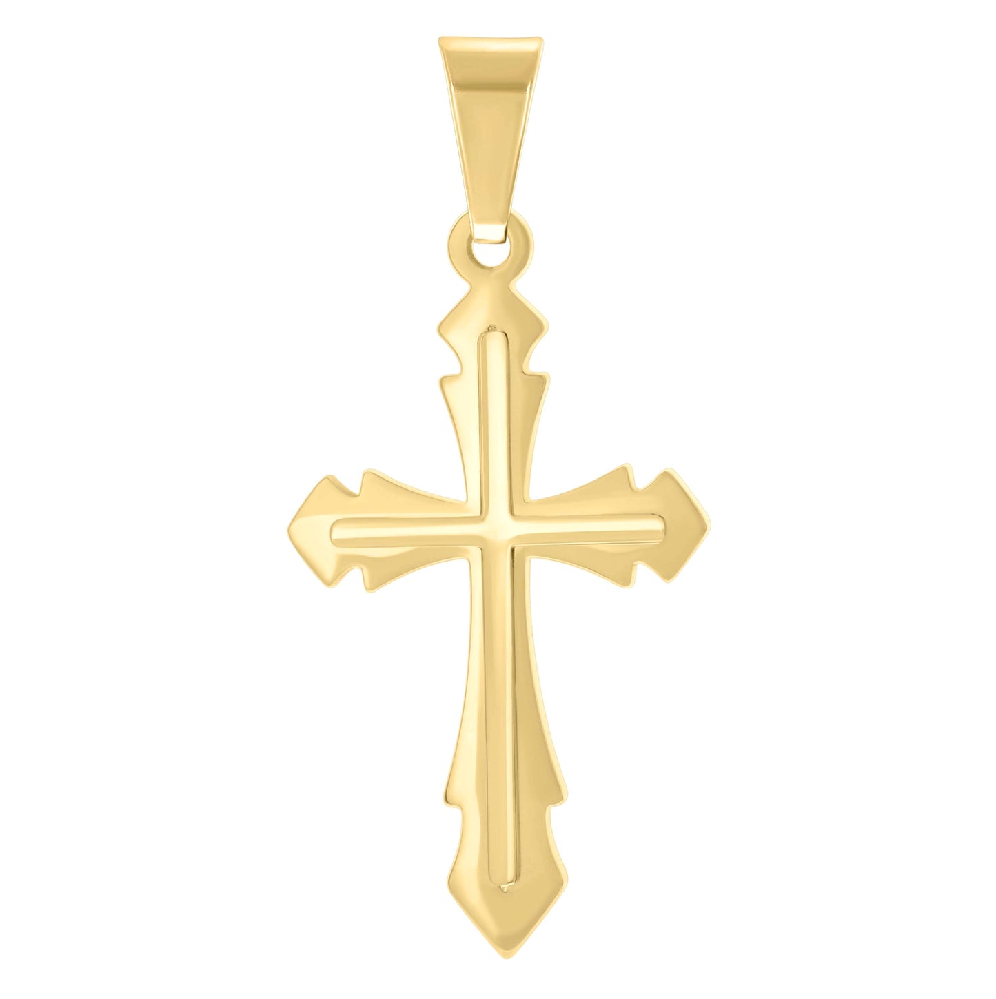 Stainless Steel Black-tone Or Yellow Tone Mens Cross Religious Charm Pendant