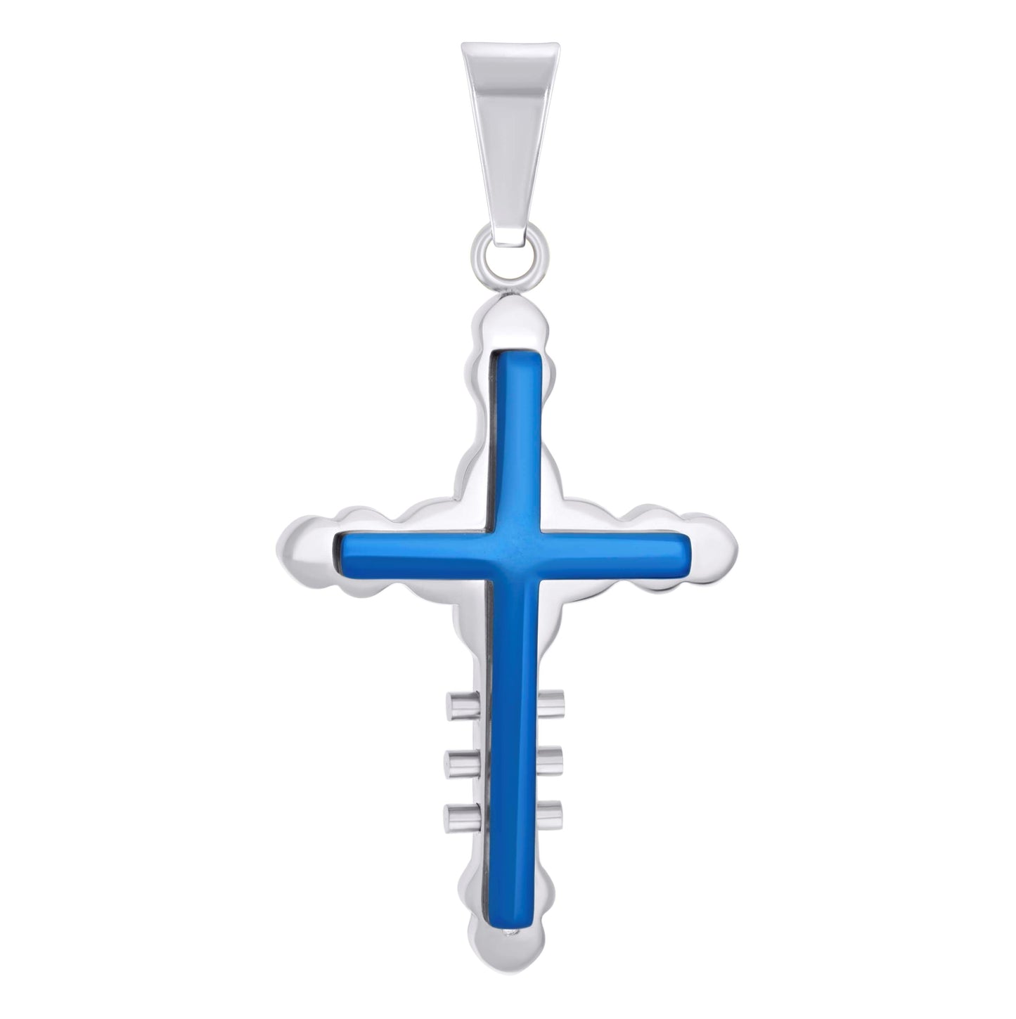 Stainless Steel Mens Cross Religious Charm Pendant