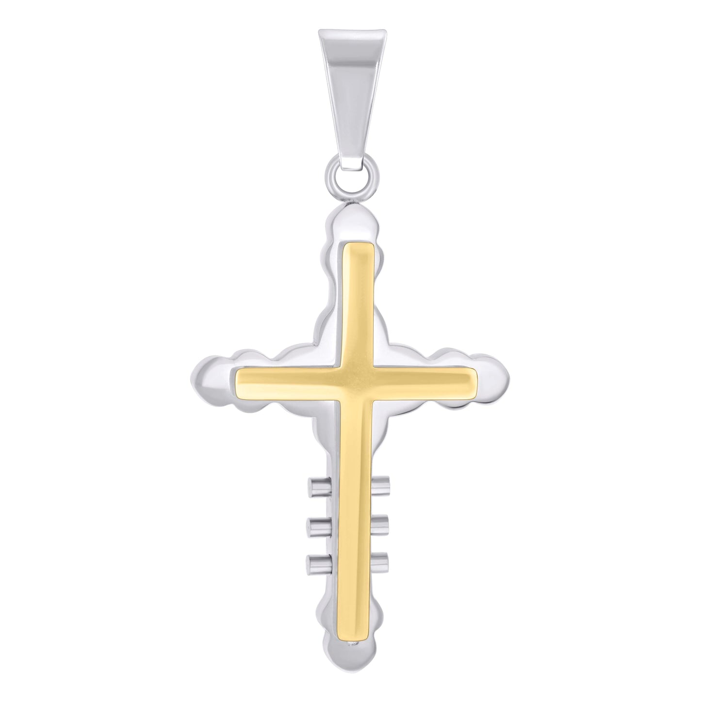 Stainless Steel Mens Cross Religious Charm Pendant