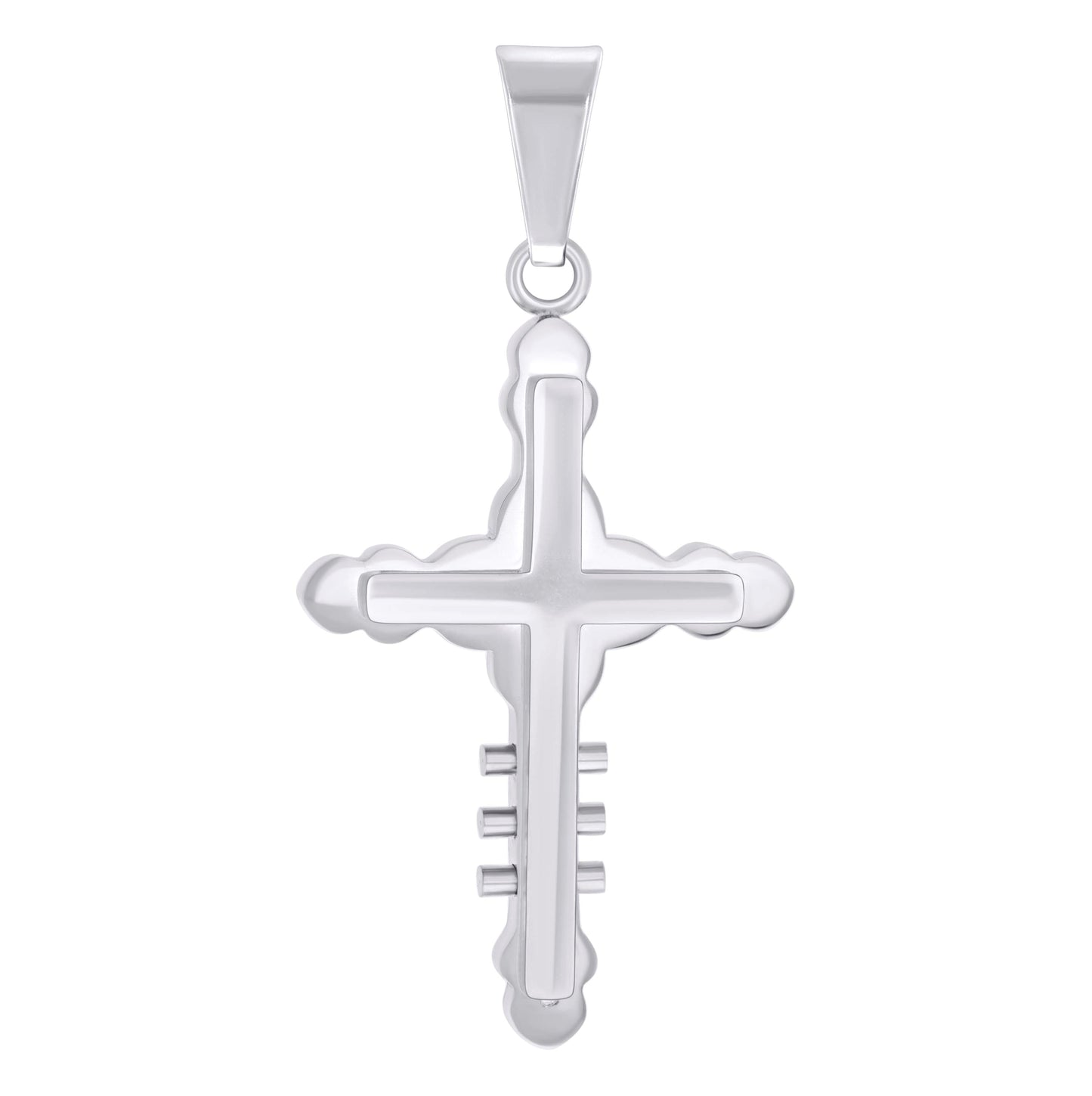Stainless Steel Mens Cross Religious Charm Pendant