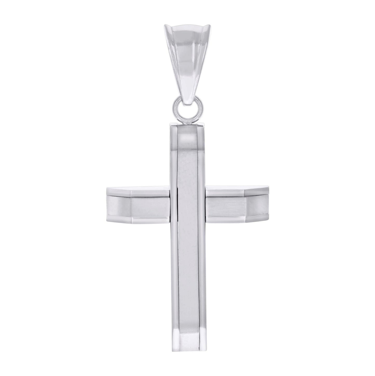 Stainless Steel Mens Cross Religious Charm Pendant