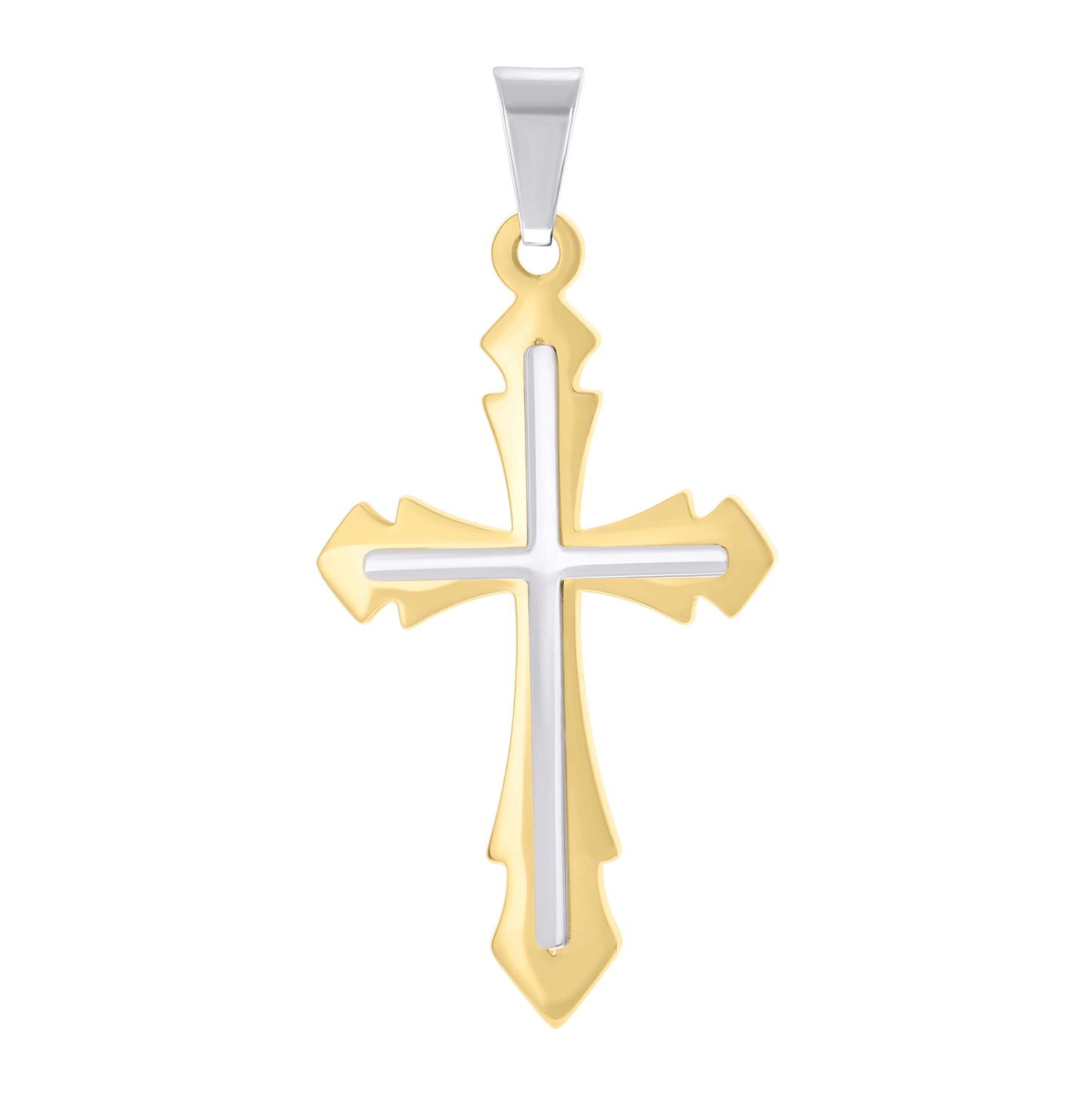 Stainless Steel Mens Cross Religious Charm Pendant