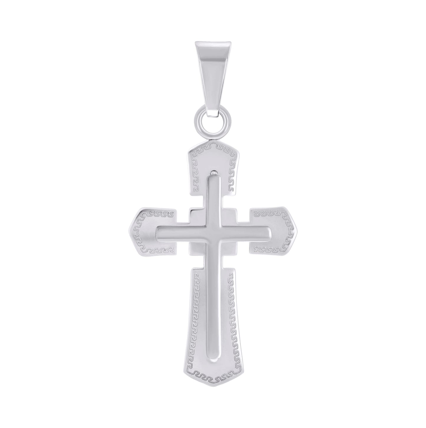 Stainless Steel Mens Cross Religious Charm Pendant