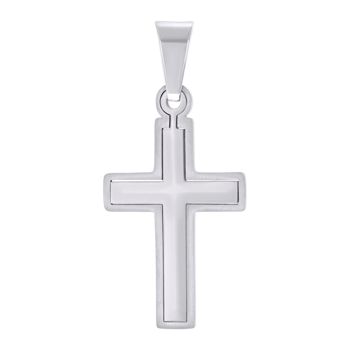 Stainless Steel Mens Cross Religious Charm Pendant