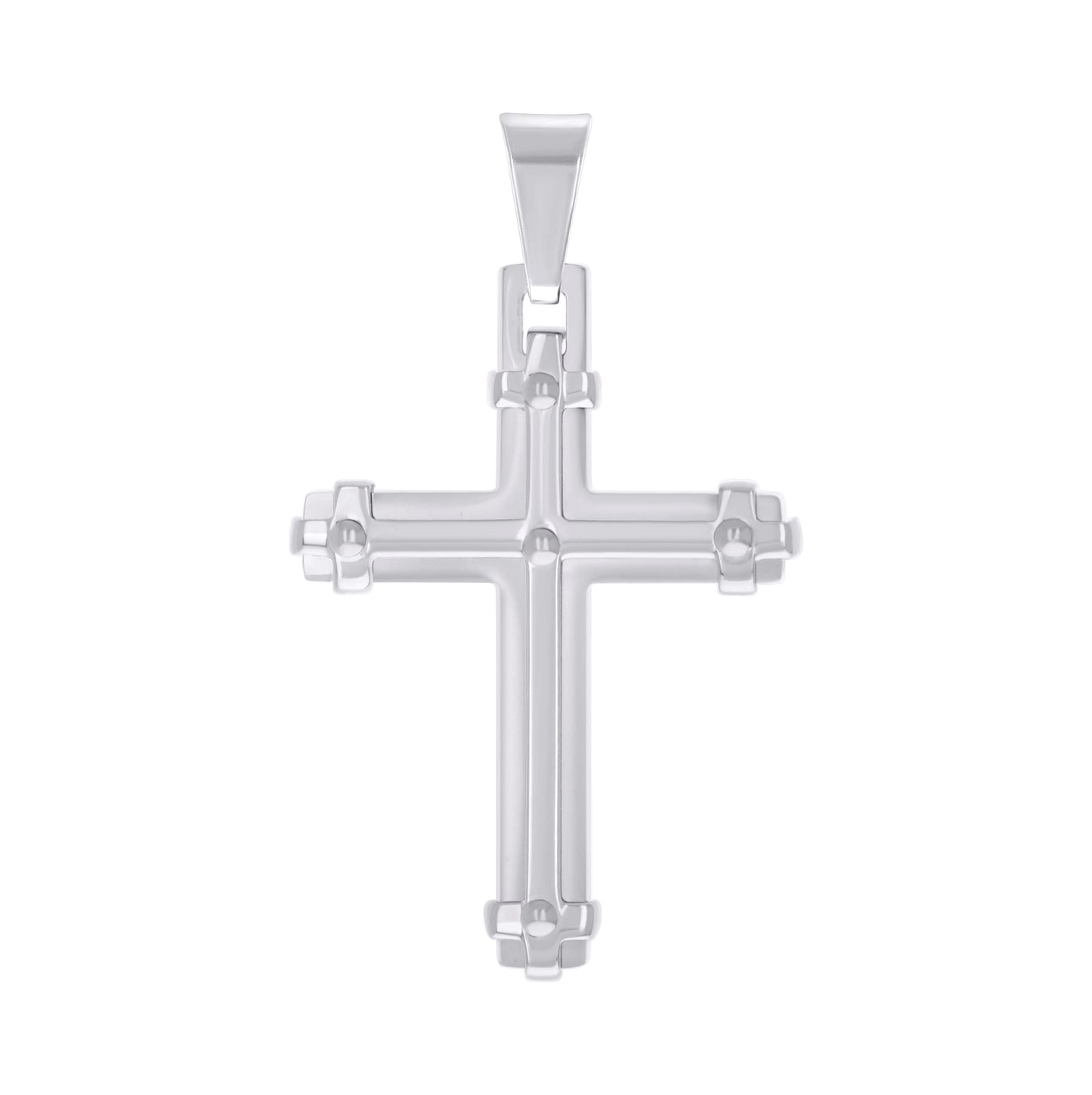 Stainless Steel Mens Cross Religious Charm Pendant