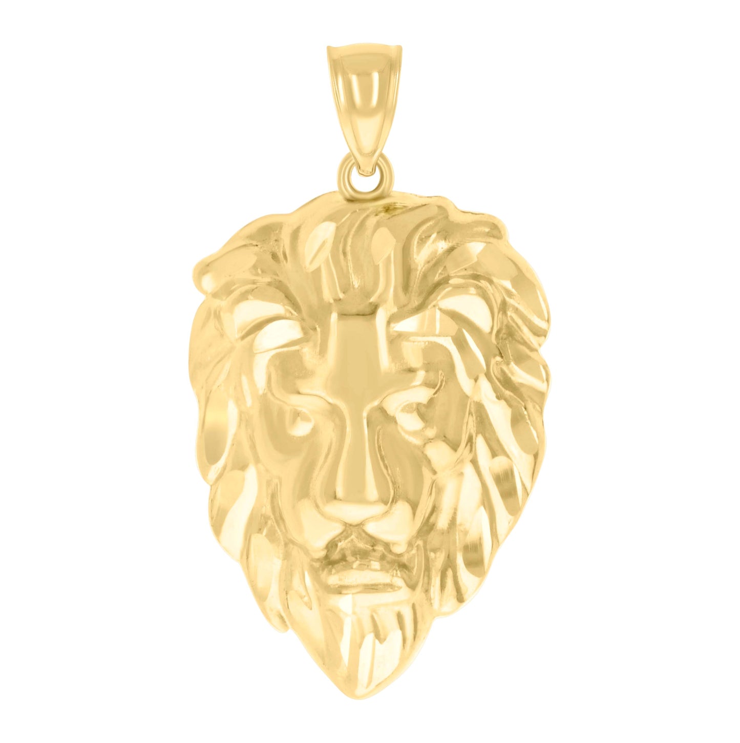 10K Yellow Gold Mens Leo/Lion Head Zodiac Sign/Wildlife Charm Pendant