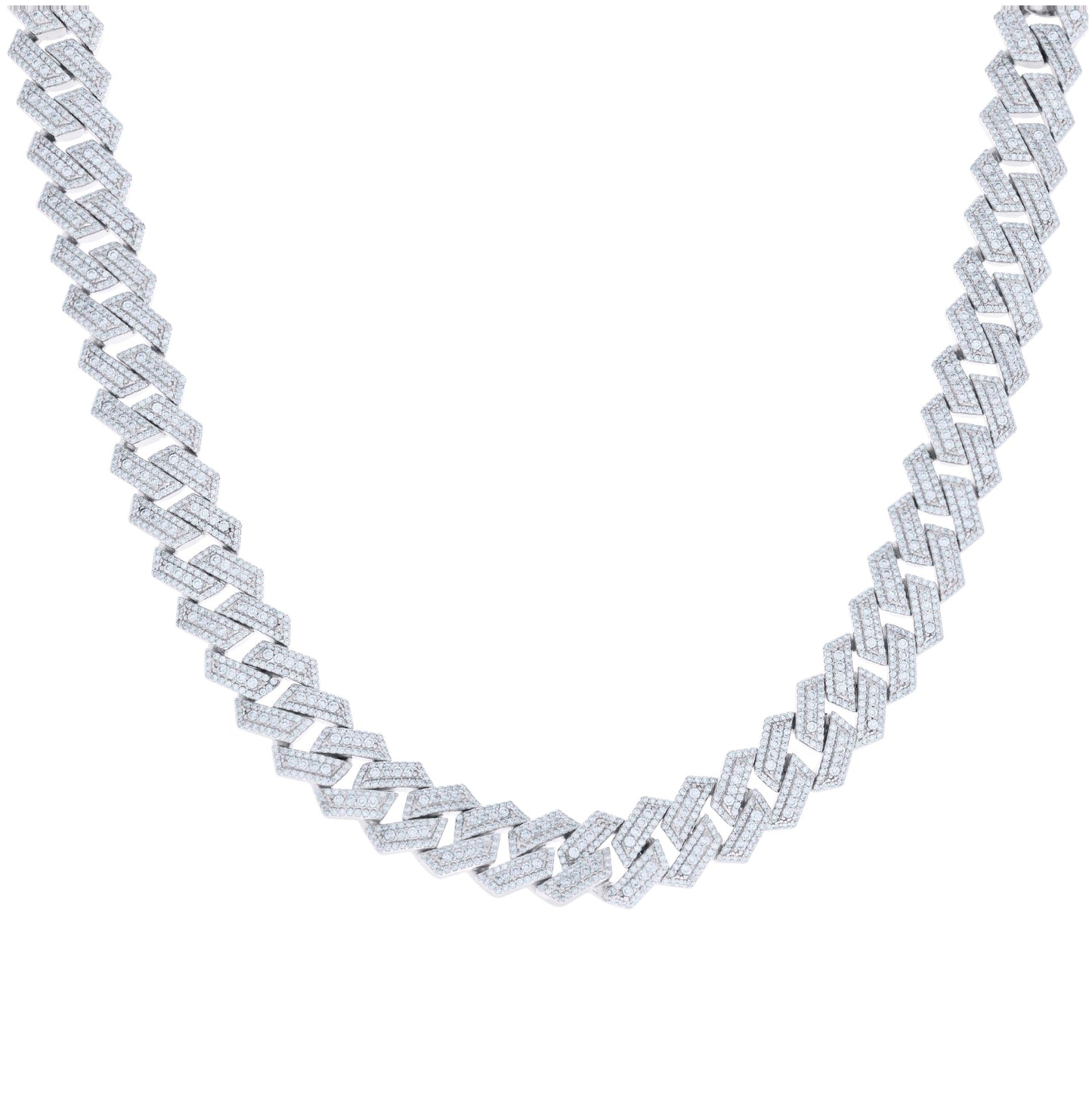 Sterling Silver Moissanite Miami Cuban Chain