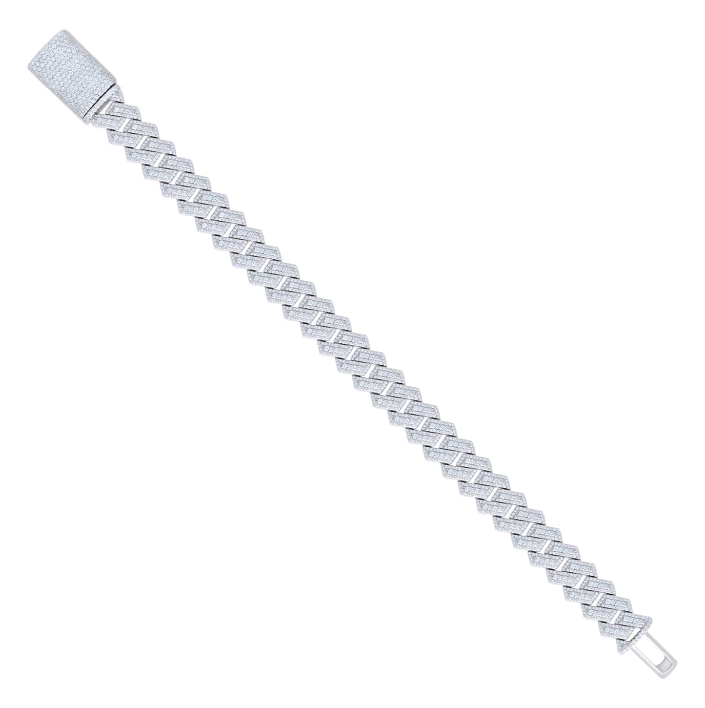 Sterling Silver Moissanite Miami Cuban Chain