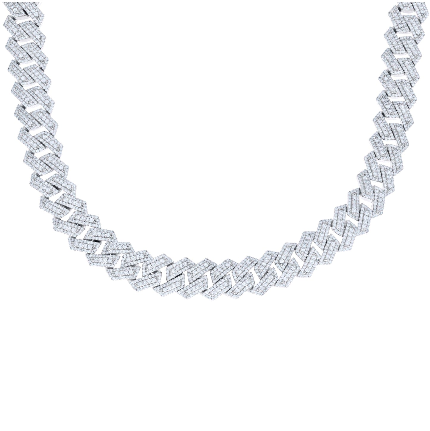 Sterling Silver Moissanite Miami Cuban Chain