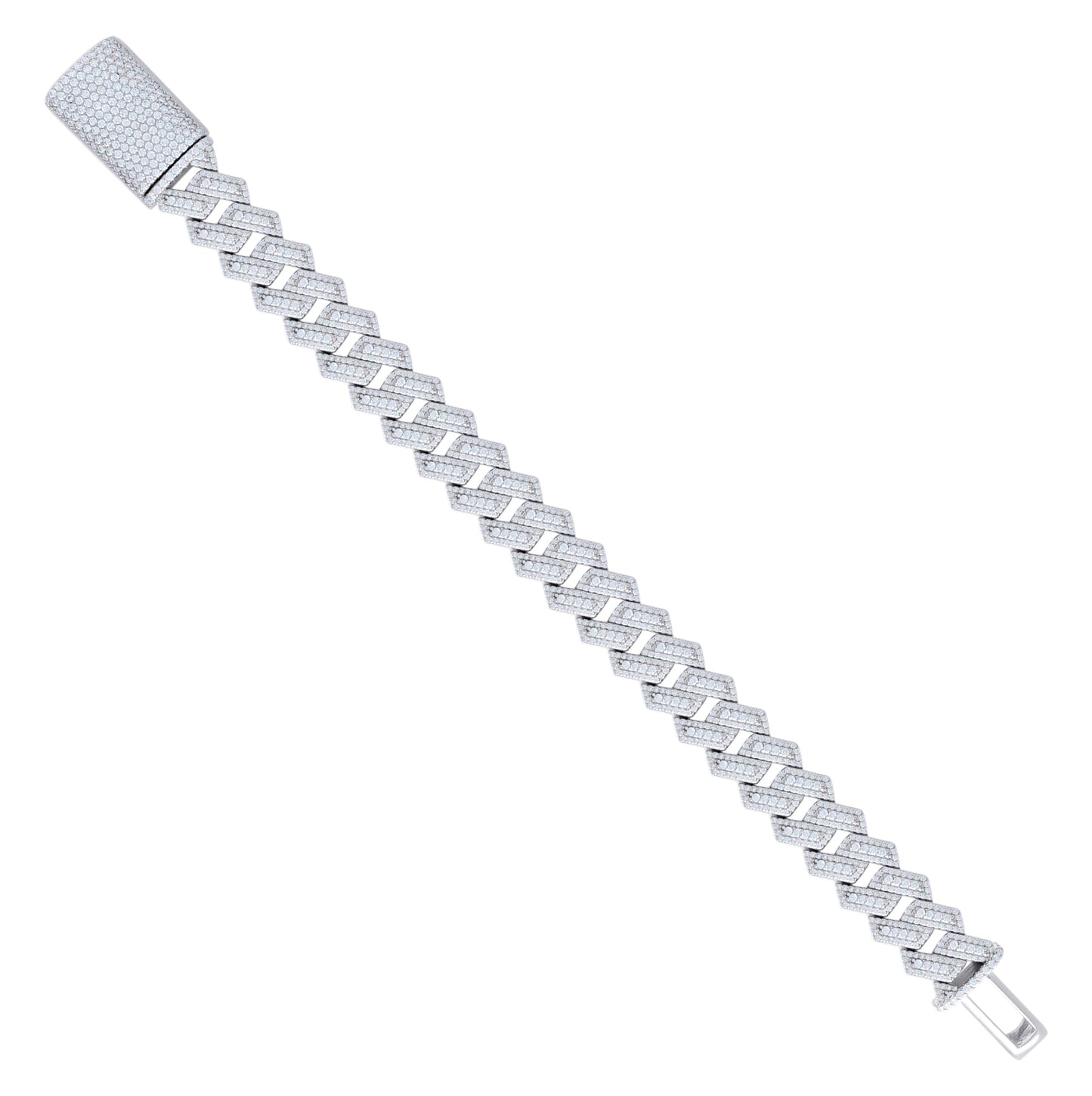 Sterling Silver Moissanite Miami Cuban Chain