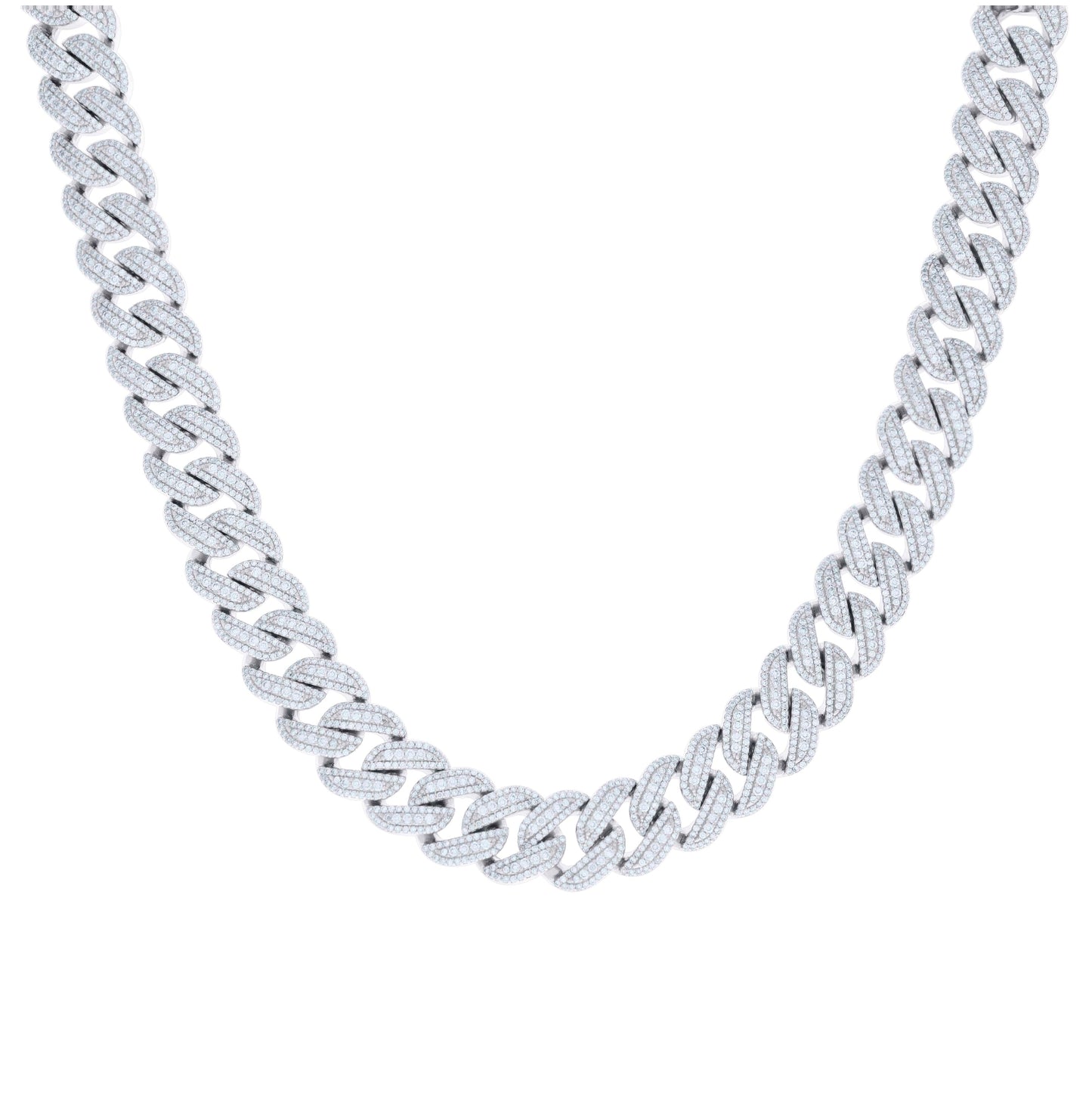 Sterling Silver Moissanite Miami Cuban Chain