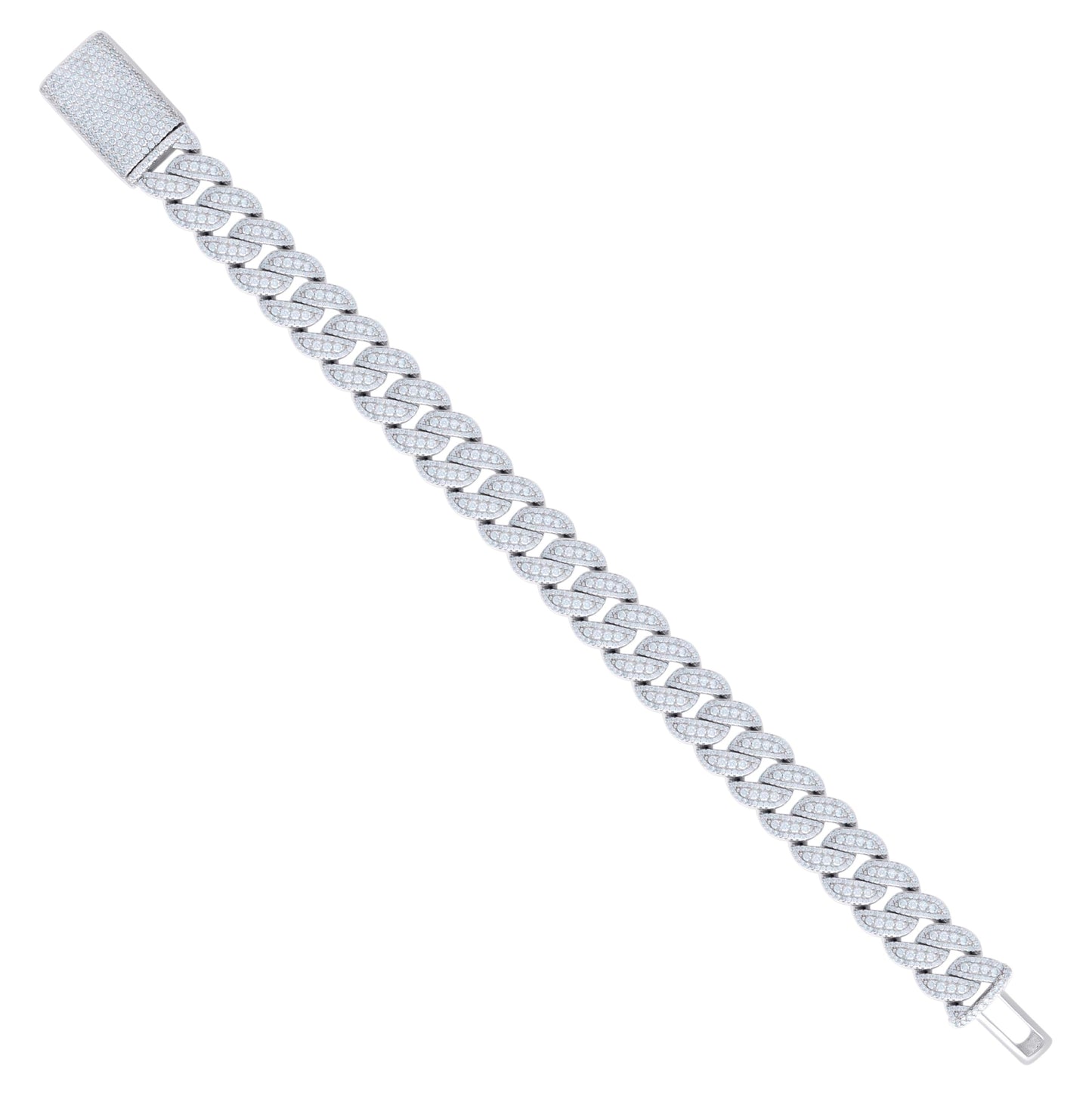 Sterling Silver Moissanite Miami Cuban Chain