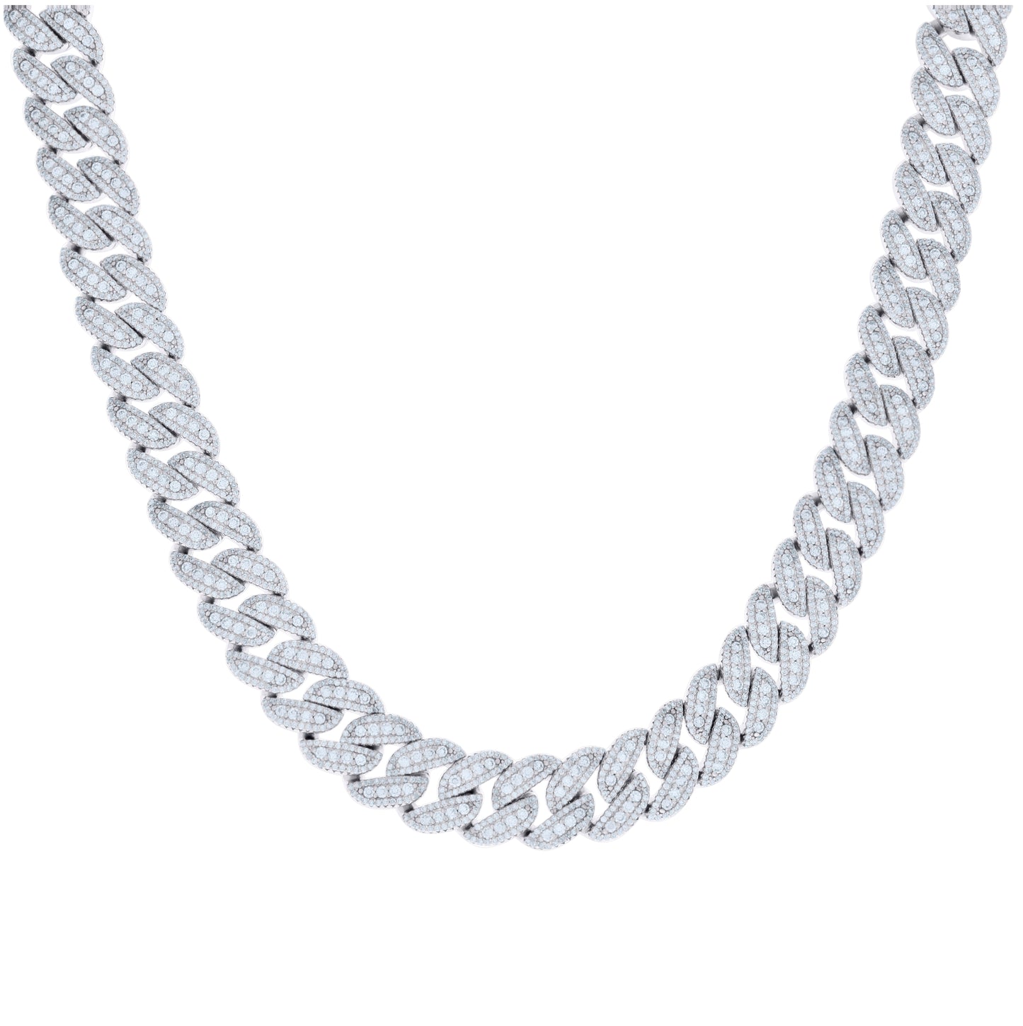 Sterling Silver Moissanite Miami Cuban Chain