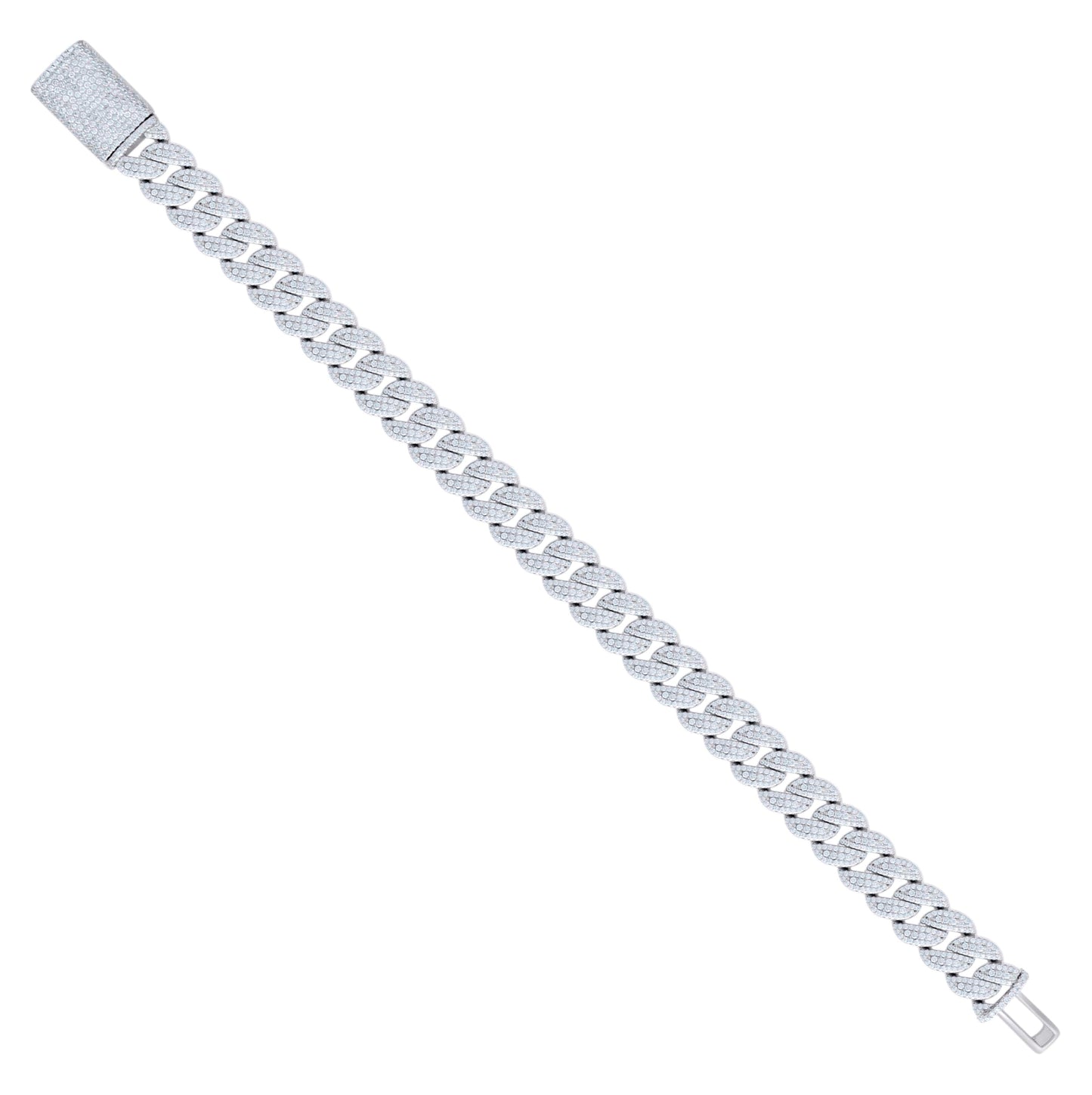 Sterling Silver Moissanite Miami Cuban Chain