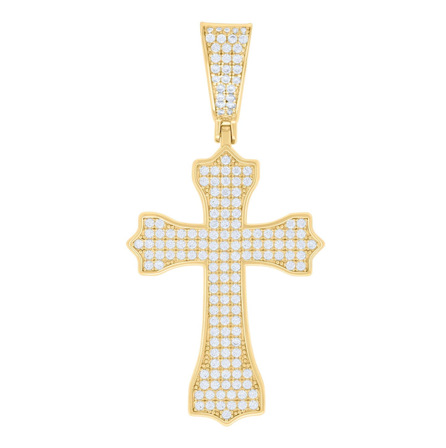 Sterling Silver Mens 1.31ct Moissanite Cross Religious Charm Pendant