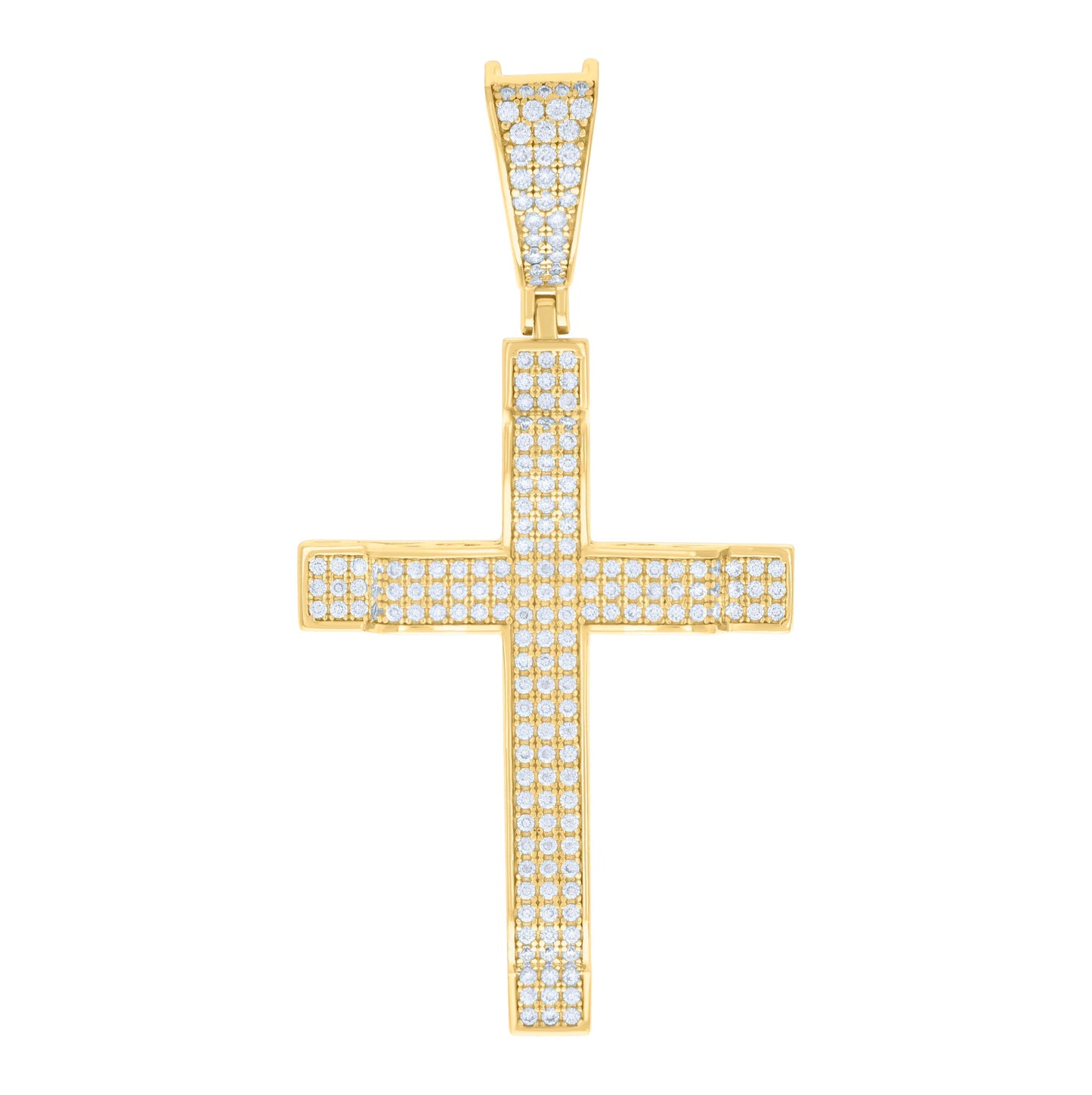 Sterling Silver Mens 1.03ct Moissanite Cross Religious Charm Pendant