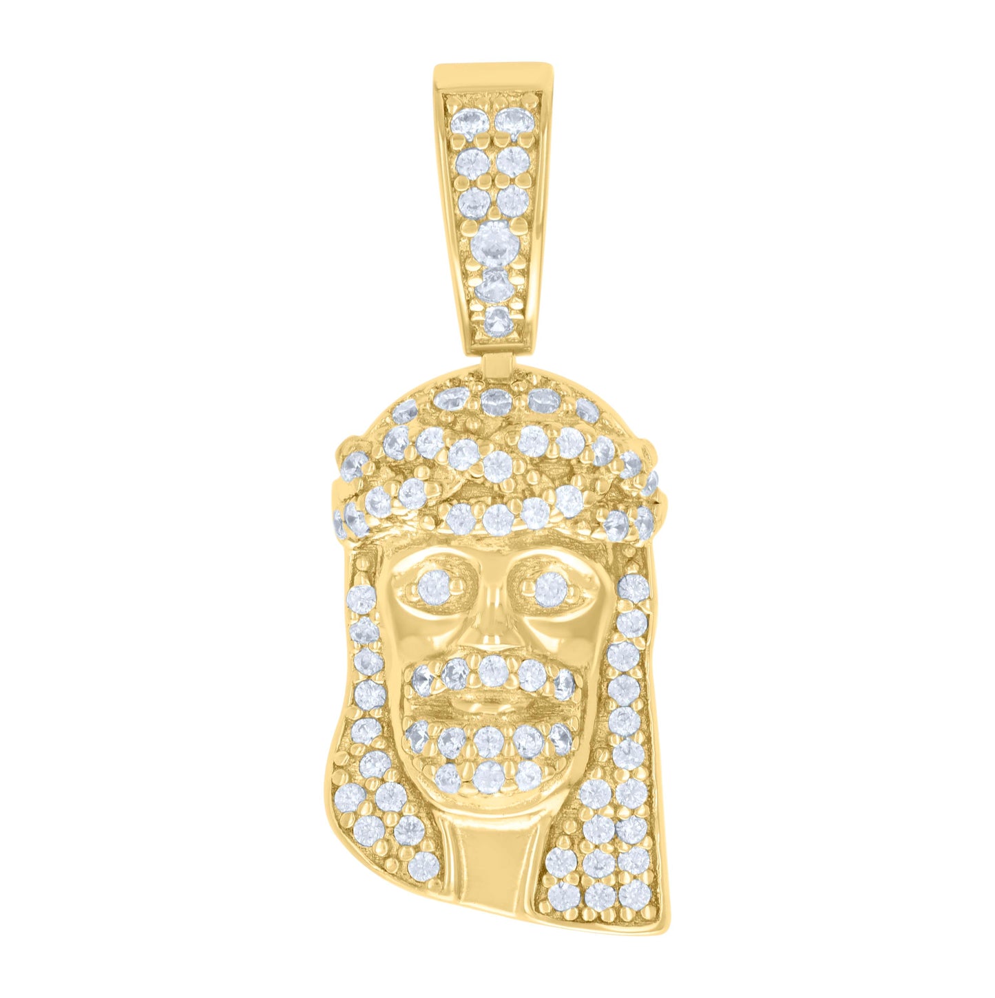 Sterling Silver Mens 0.45ct Moissanite Jesus Religious Charm Pendant