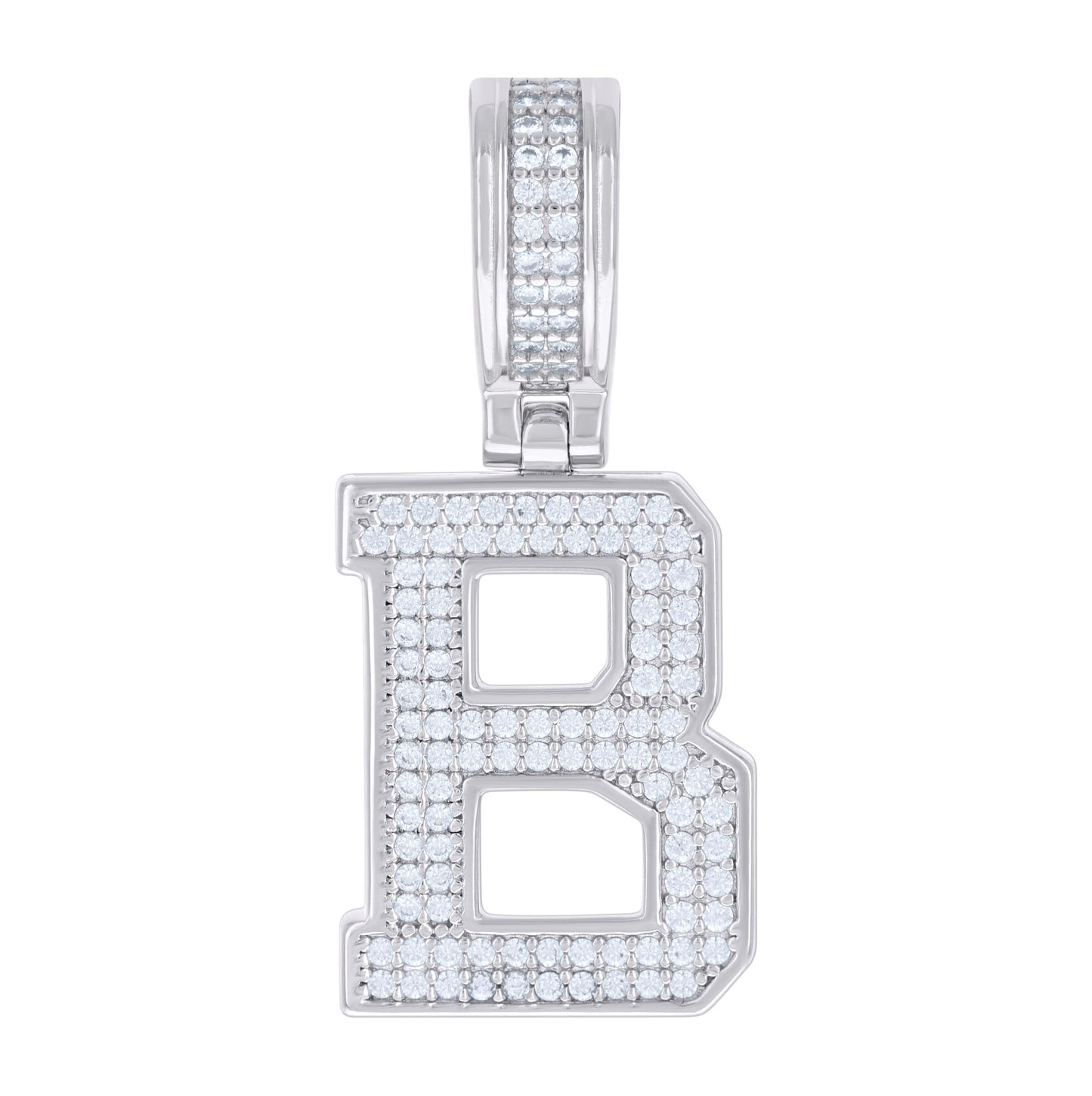 Sterling Silver Or Yellow-tone Unisex 0.50ct Moissanite Initial Alphabet Charm Pendant