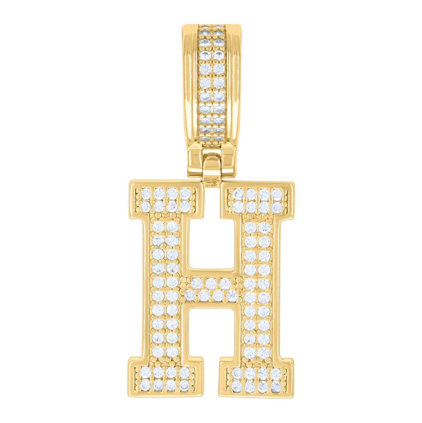Sterling Silver Or Yellow-tone Unisex 0.50ct Moissanite Initial Alphabet Charm Pendant