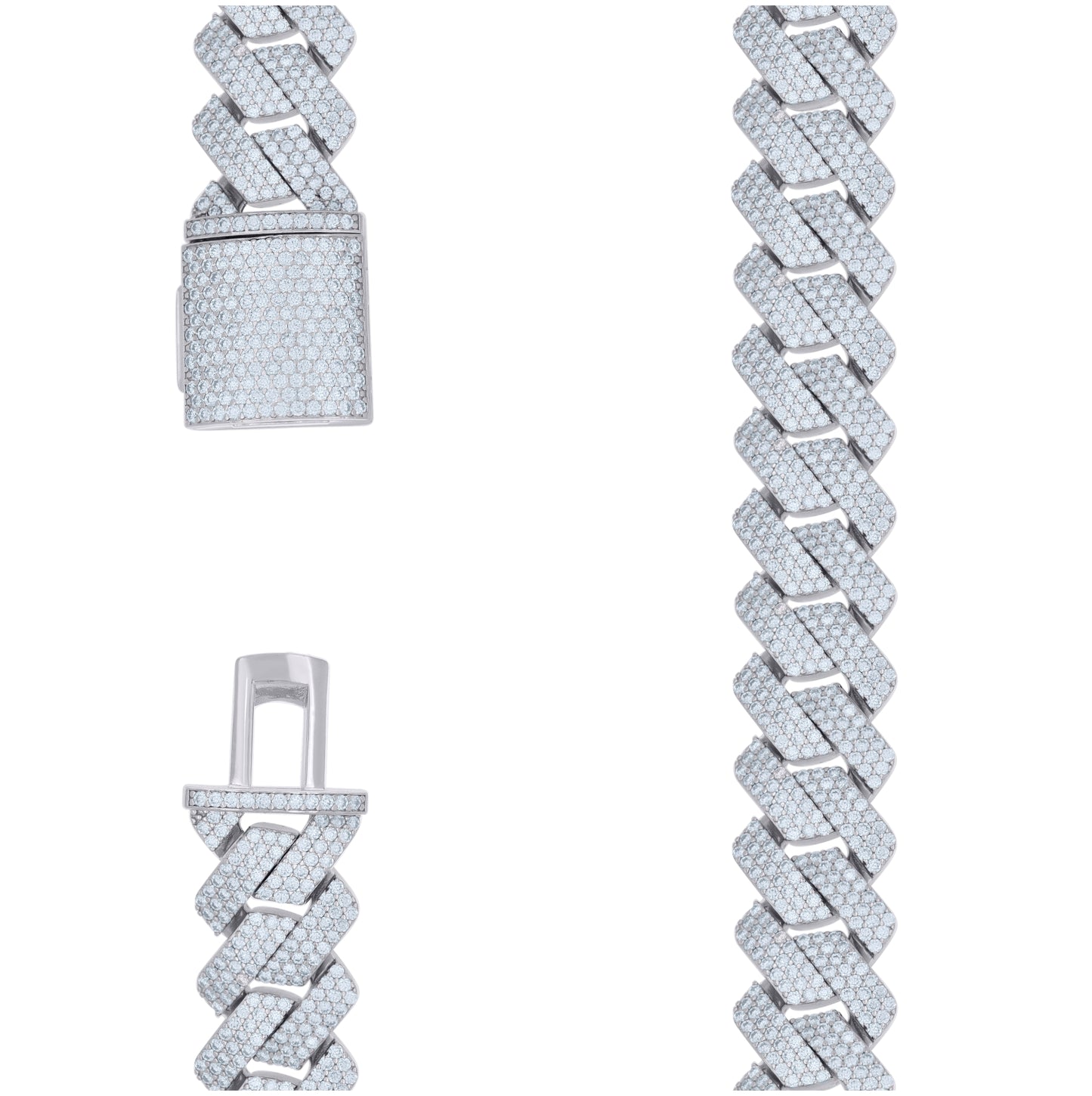 Sterling Silver Moissanite Miami Cuban Chain 20mm