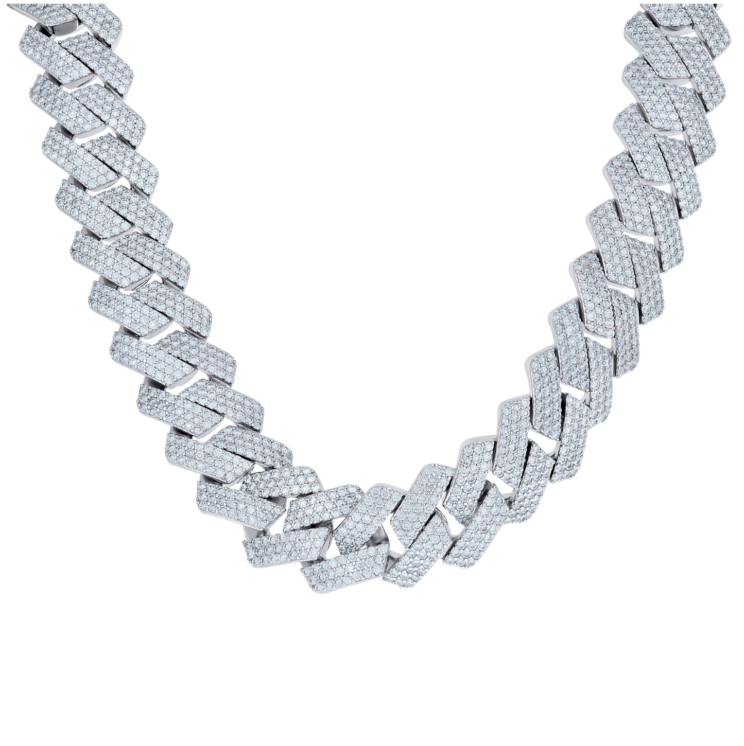 Sterling Silver Moissanite Miami Cuban Chain 20mm