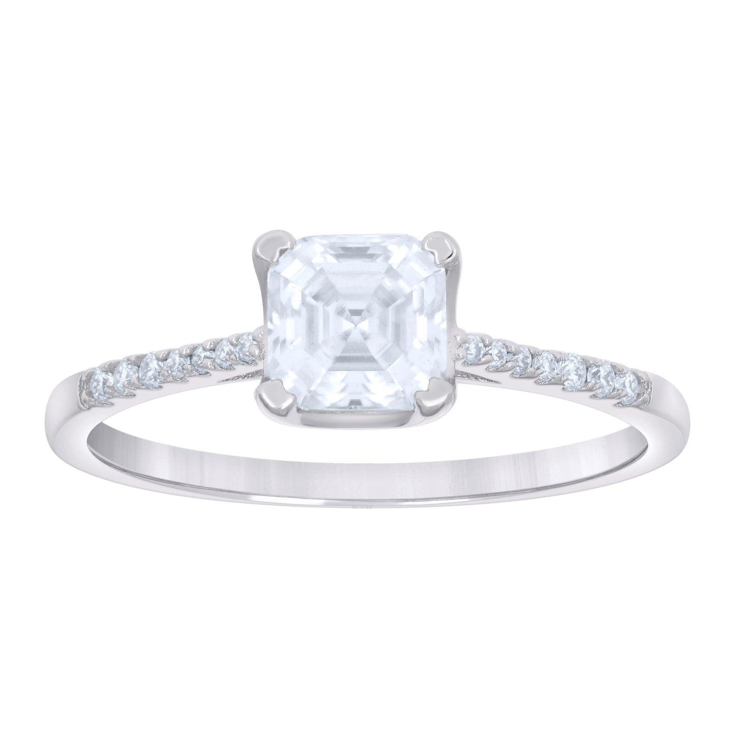 Sterling Silver Womens 1.42ct Cushion-cut Round Moissanite Solitaire Bridal Anniversary Engagement Wedding Ring