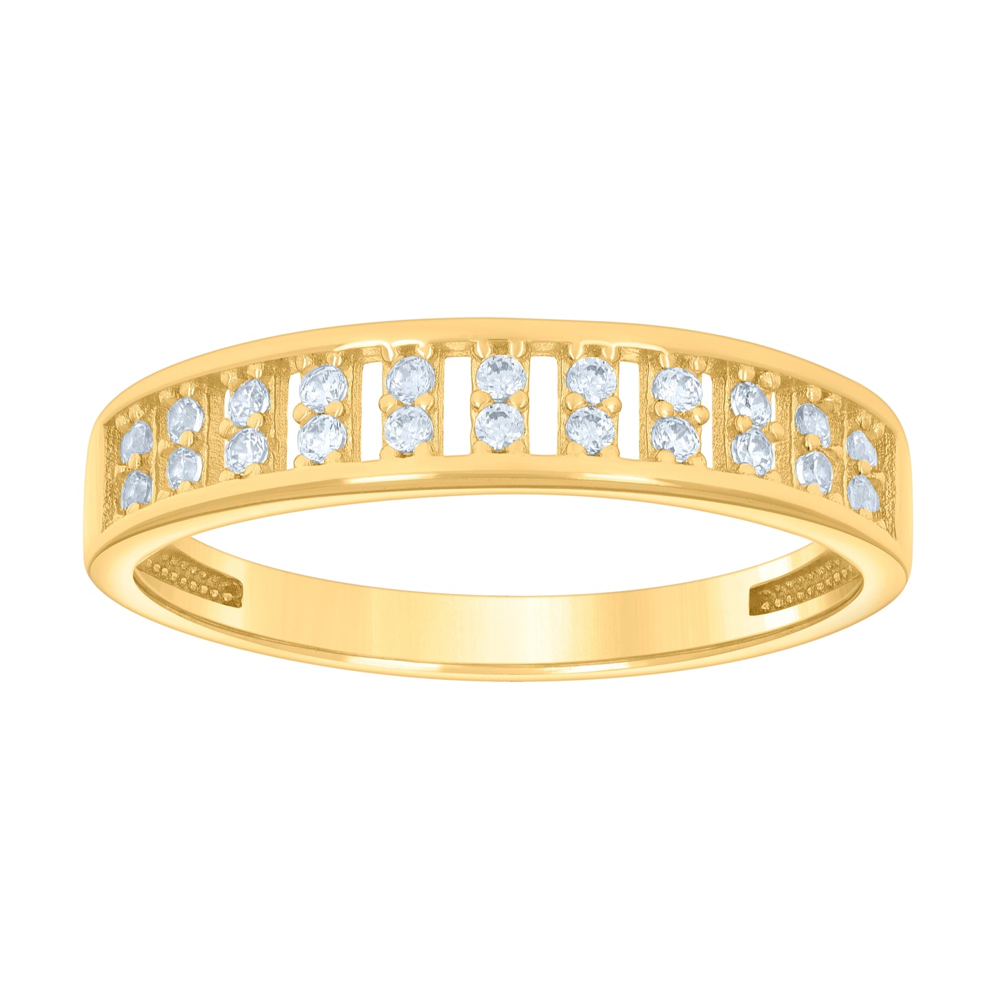 10K Yellow Gold Womens Cubic-Zirconia Fashion Ring