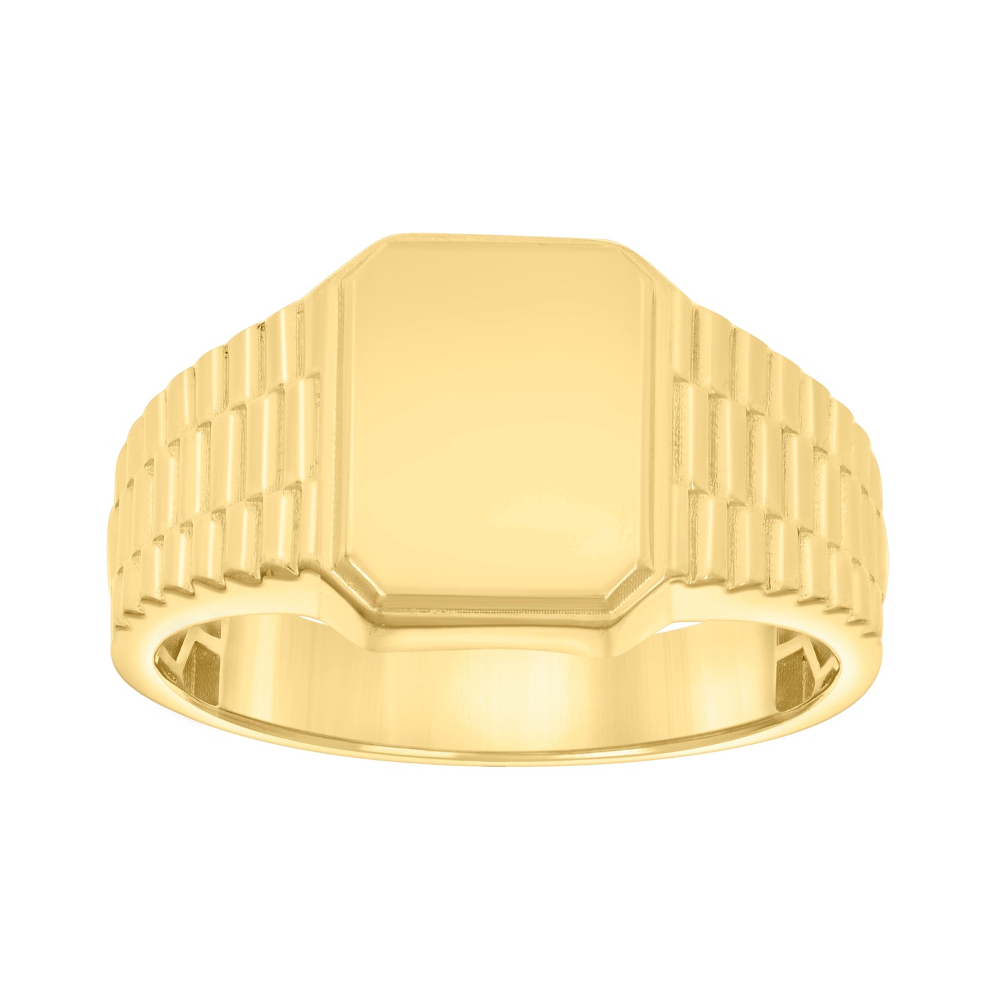 10K Yellow Gold Womens Octagon Head Signet Ring