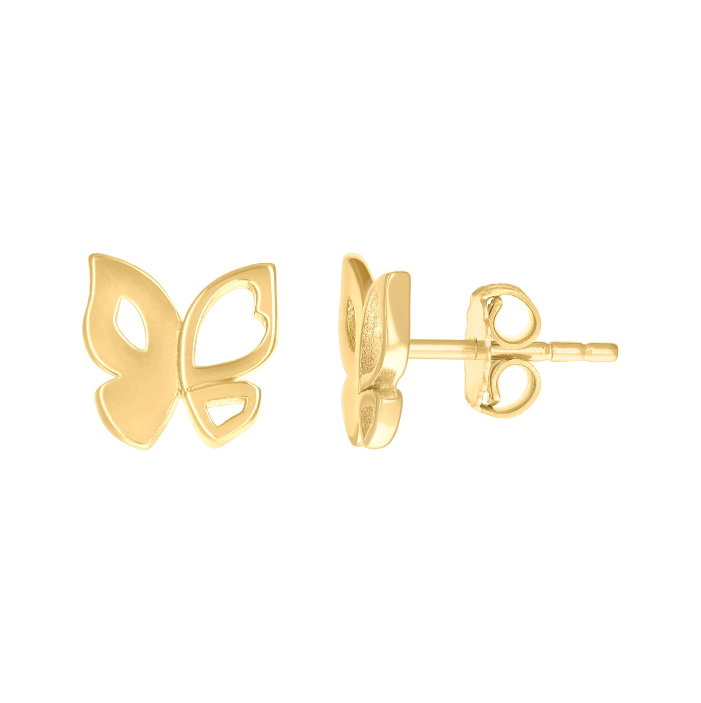 10K Yellow Gold Womens Butterfly Fashion Stud Earrings
