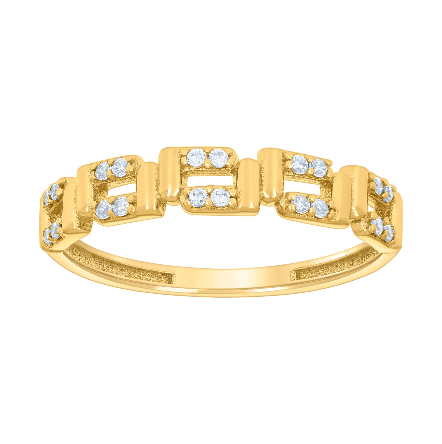 10K Yellow Gold Womens Cubic-Zirconia Fashion Ring