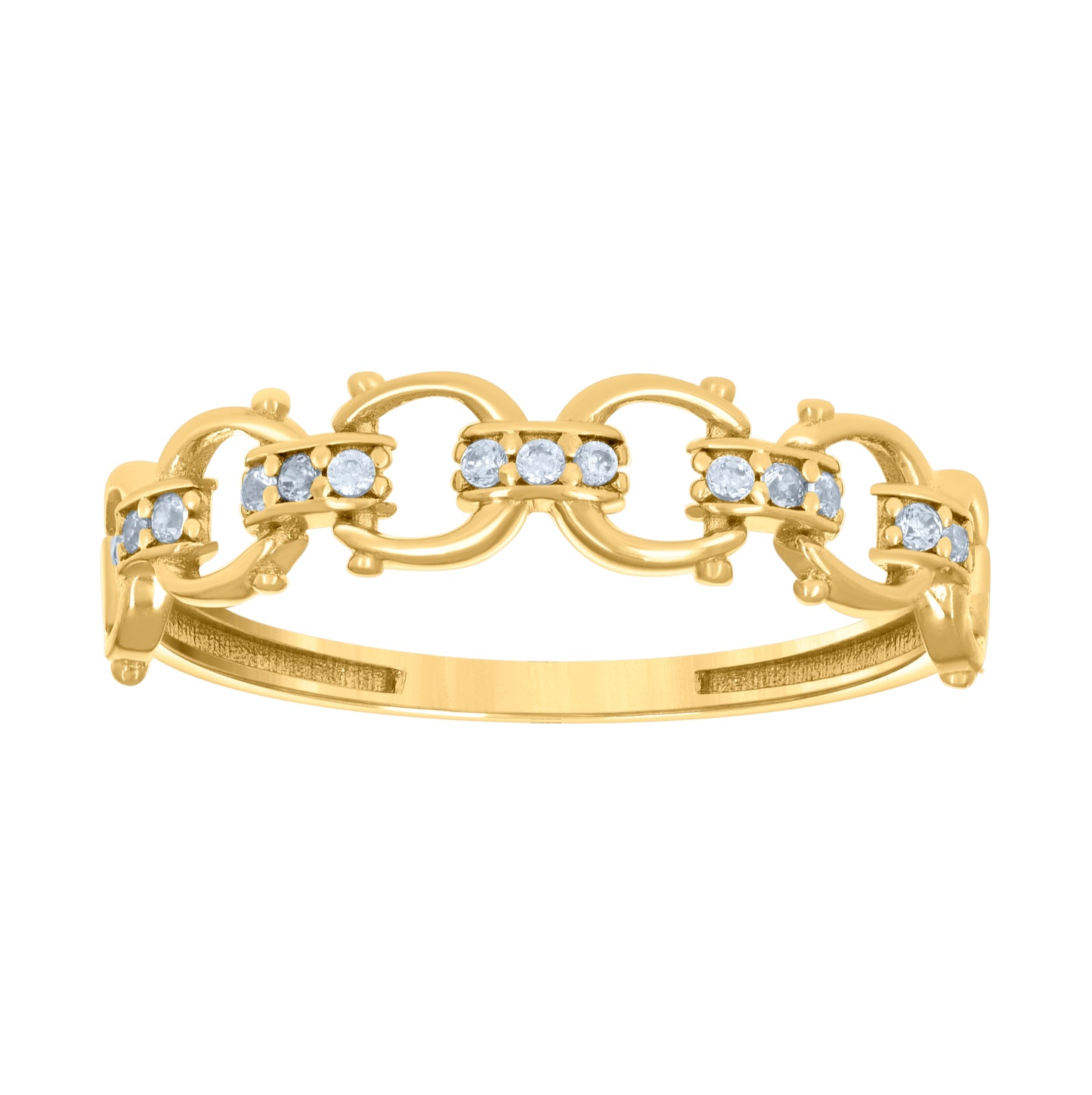 10K Yellow Gold Womens Cubic-Zirconia Fashion Ring