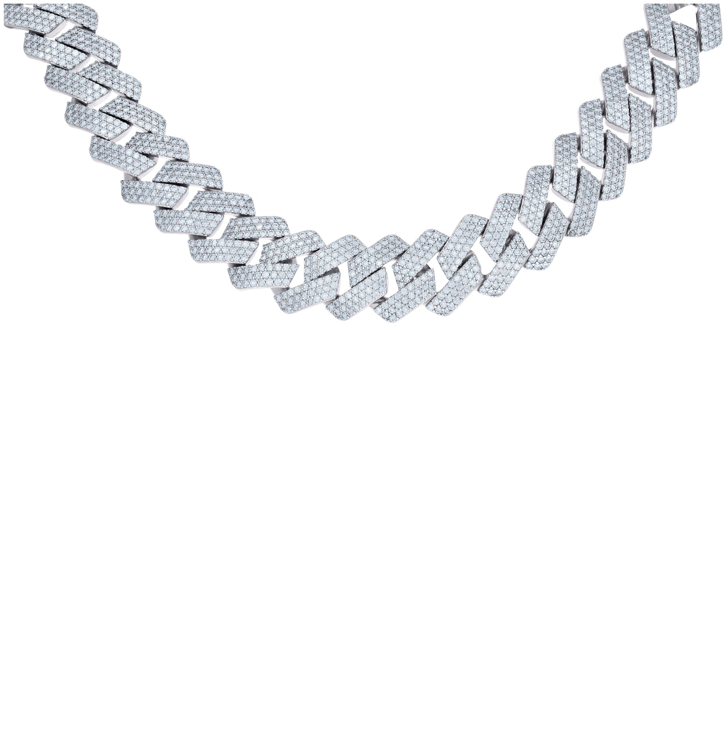 Sterling Silver Moissanite Miami Cuban Chain 20mm