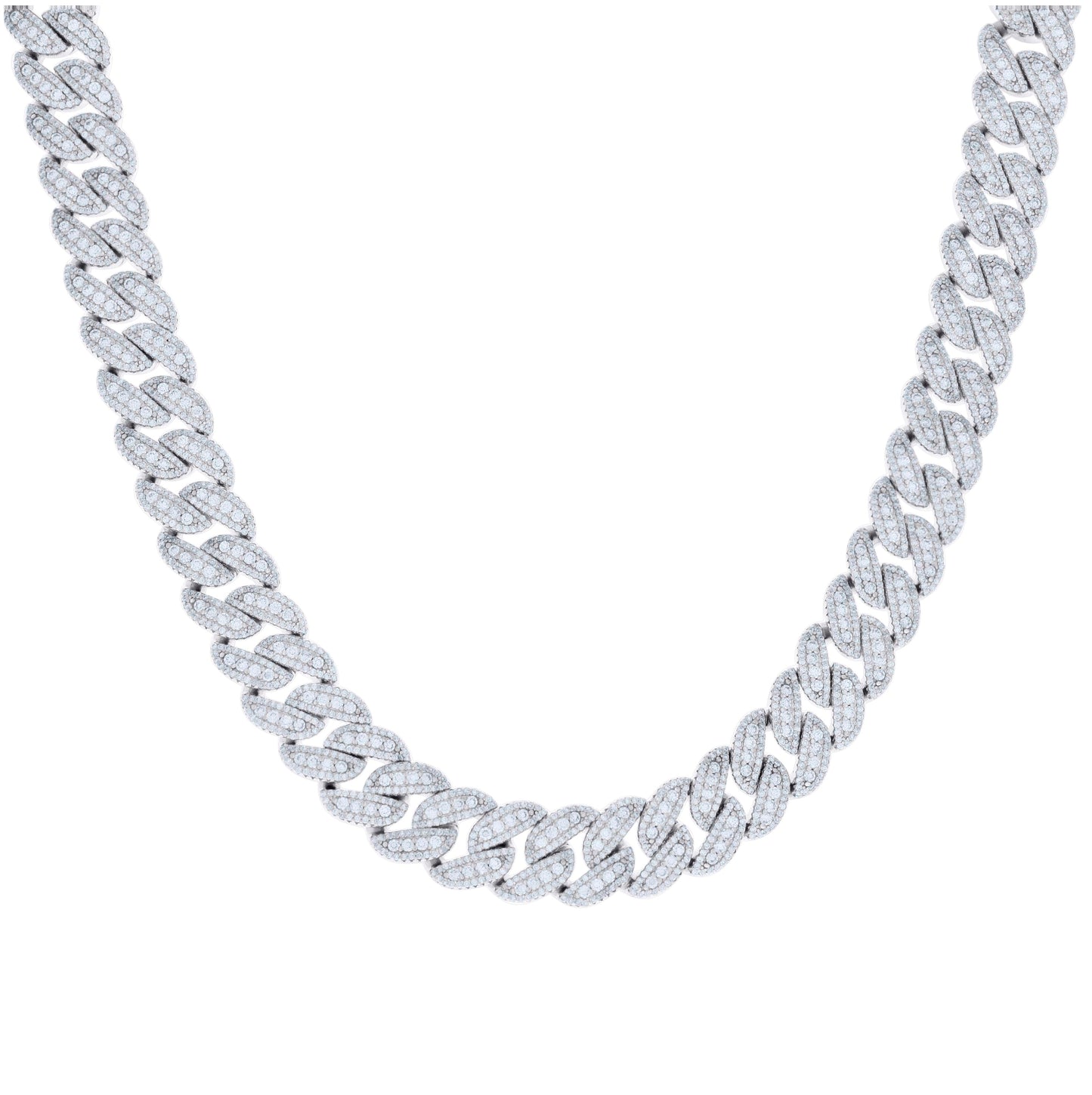 Sterling Silver Moissanite Miami Cuban Chain