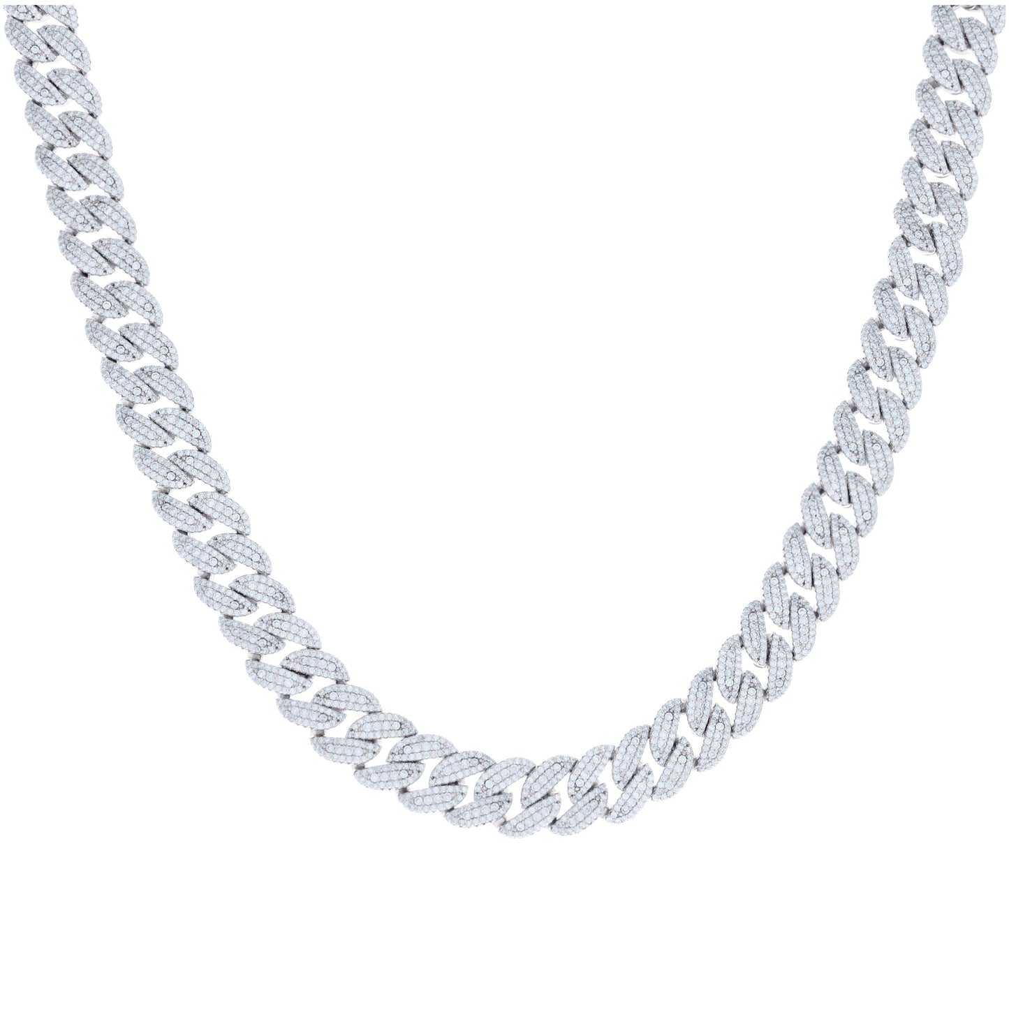 Sterling Silver Moissanite Miami Cuban Chain