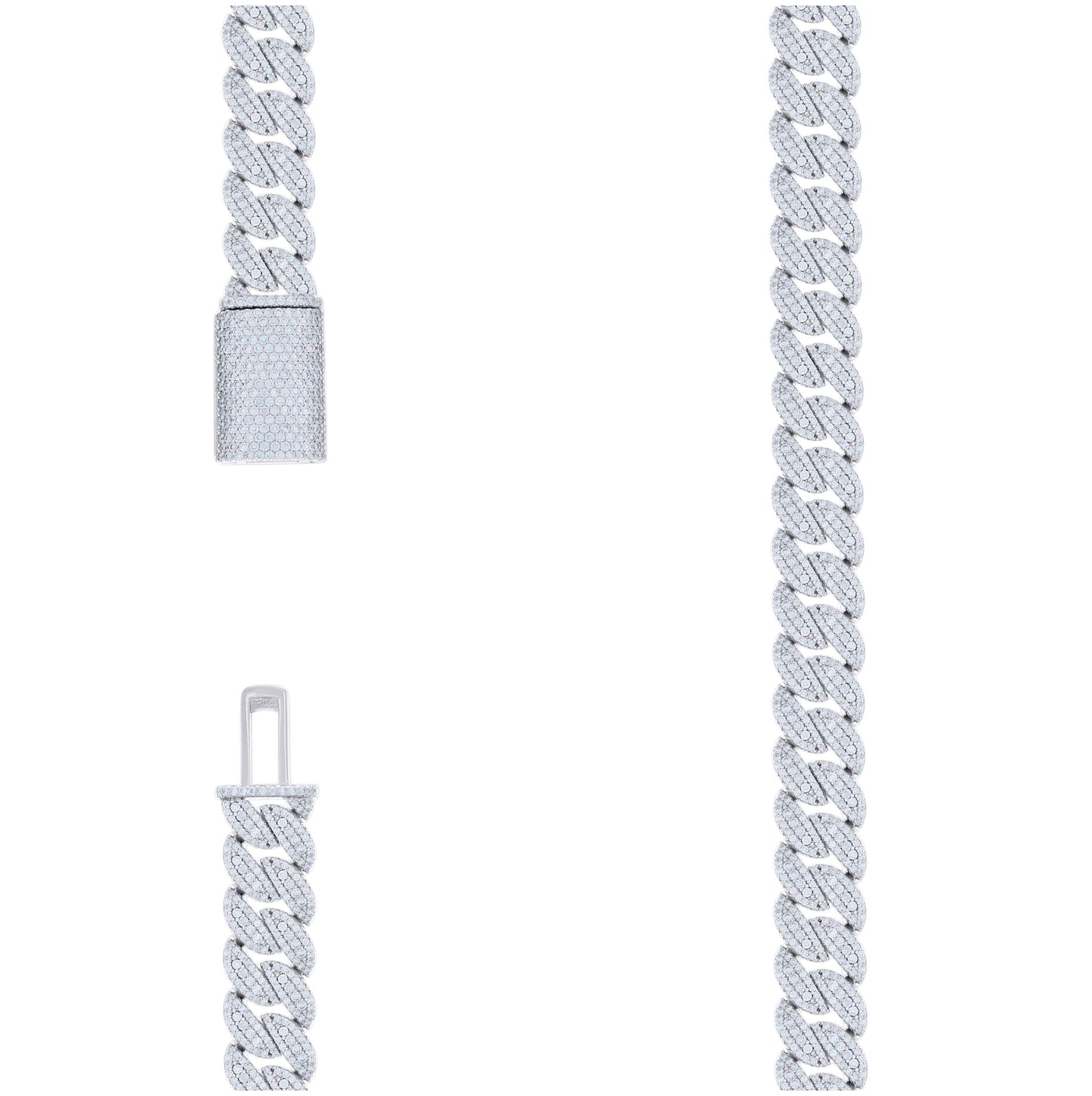 Sterling Silver Moissanite Miami Cuban Chain