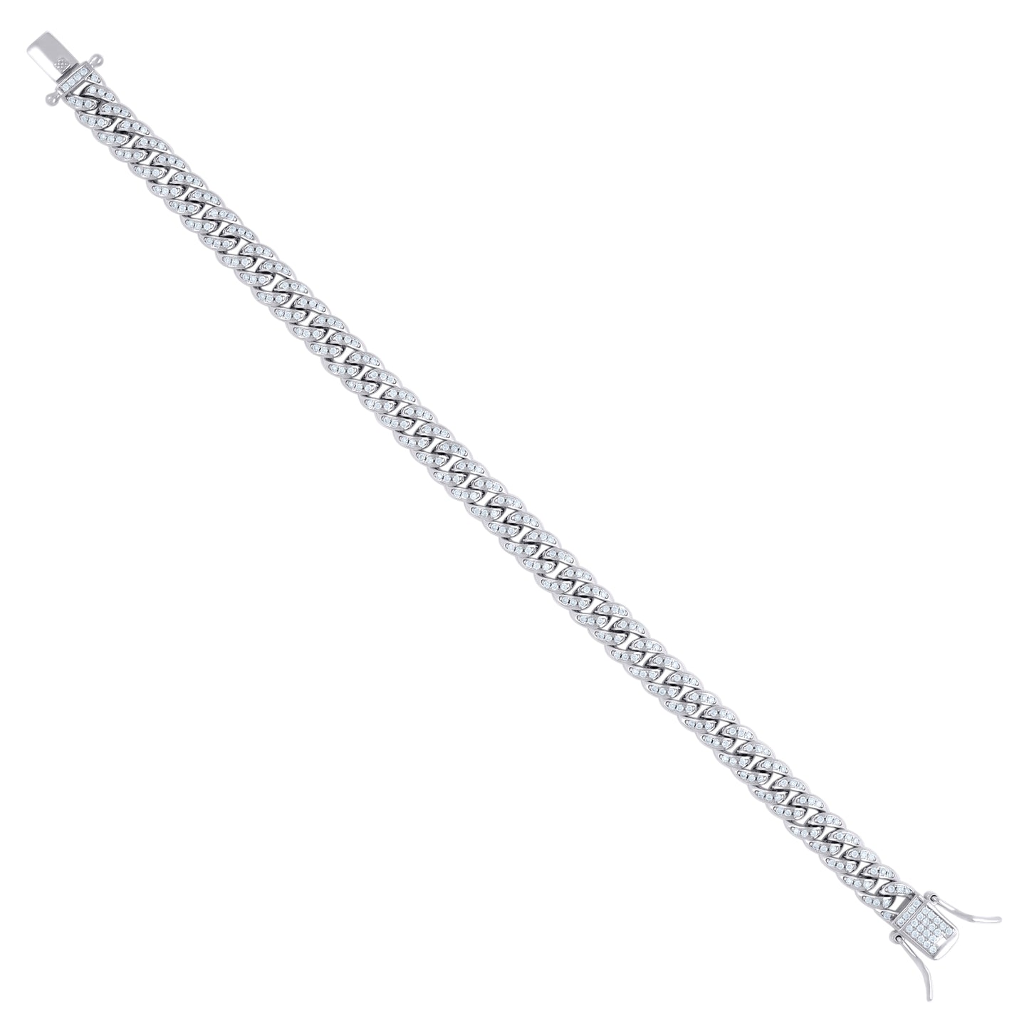 Sterling Silver 1.65 Cttw Moissanite Miami Cuban Chain Bracelet 6mm 7 Inches