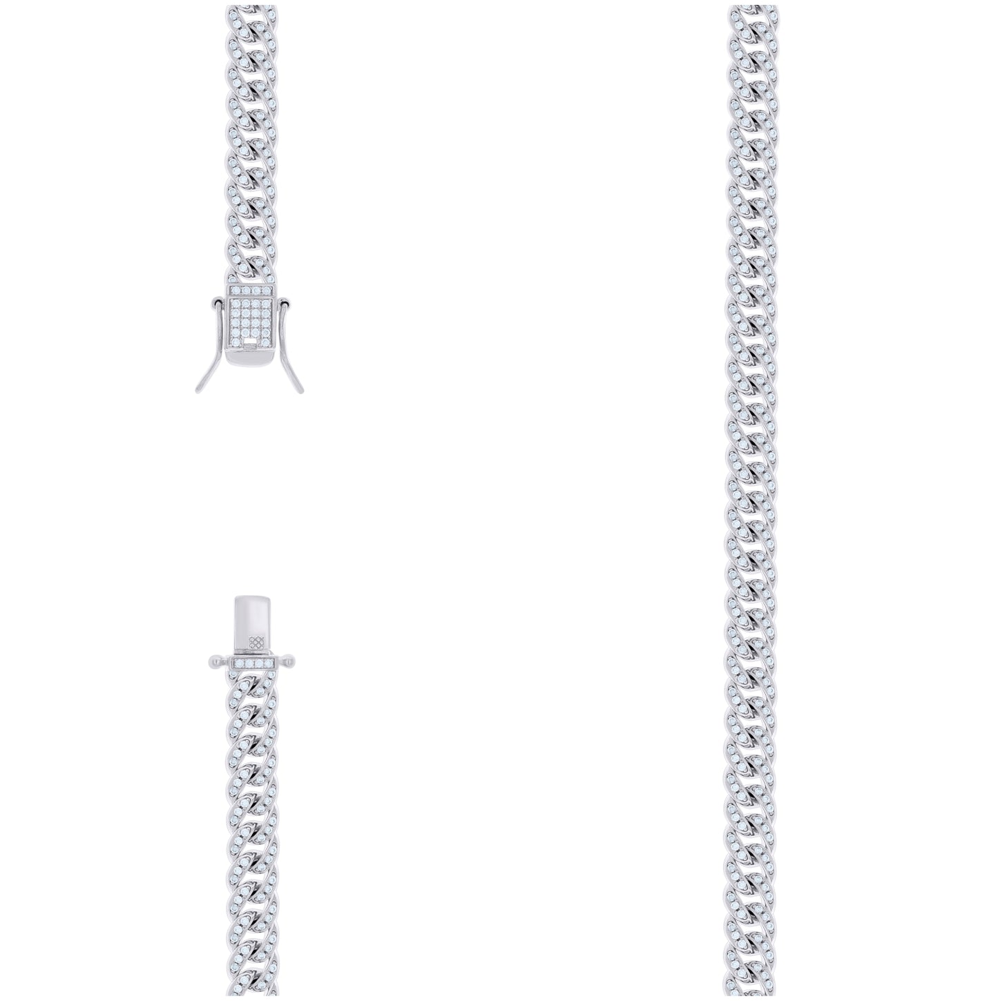 Sterling Silver Moissanite Miami Cuban Chain 6mm