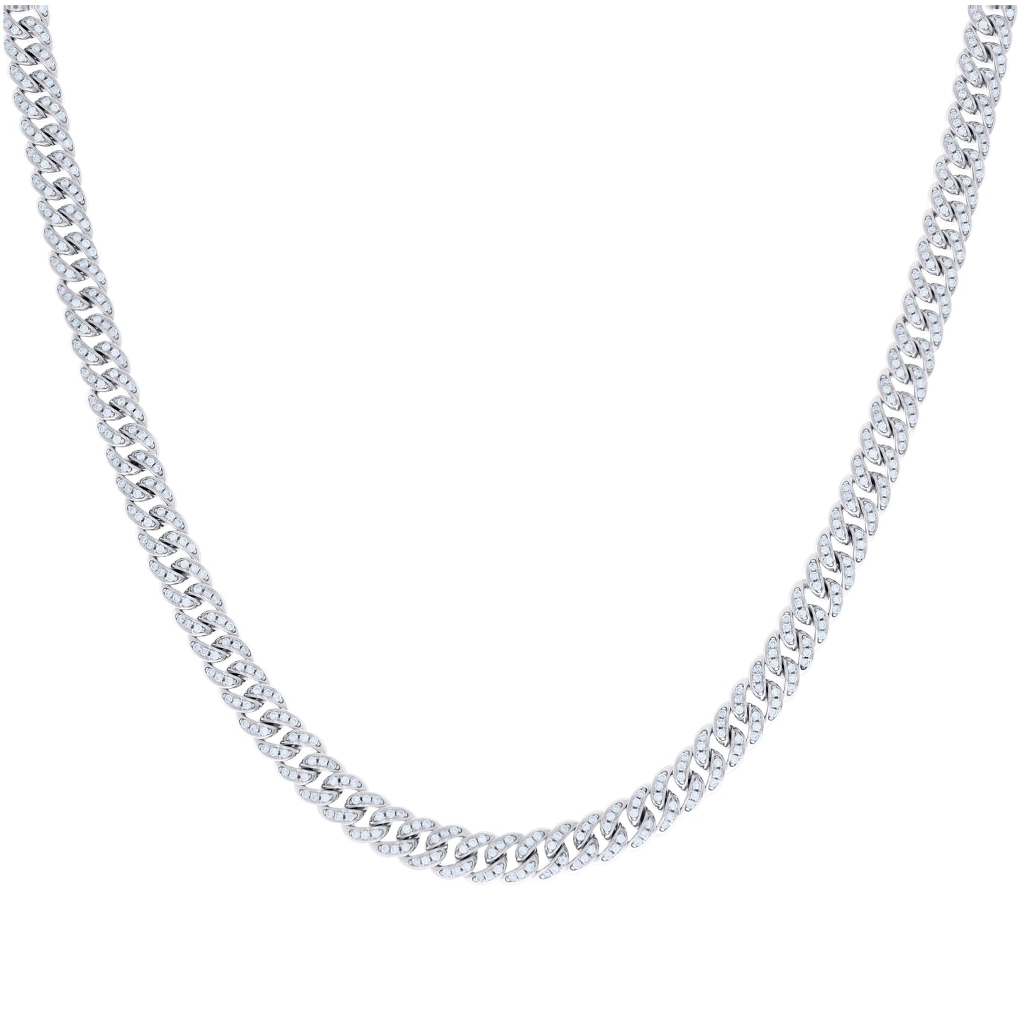 Sterling Silver Moissanite Miami Cuban Chain 6mm