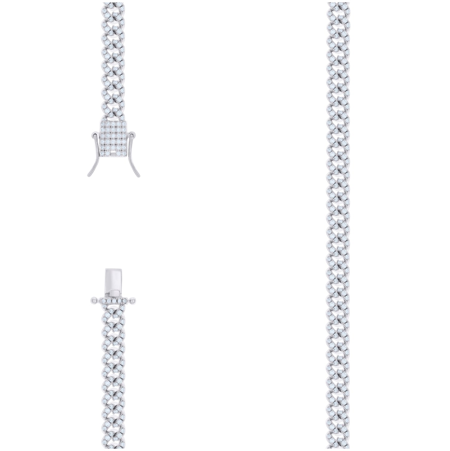 Sterling Silver Moissanite Miami Cuban Chain 6mm