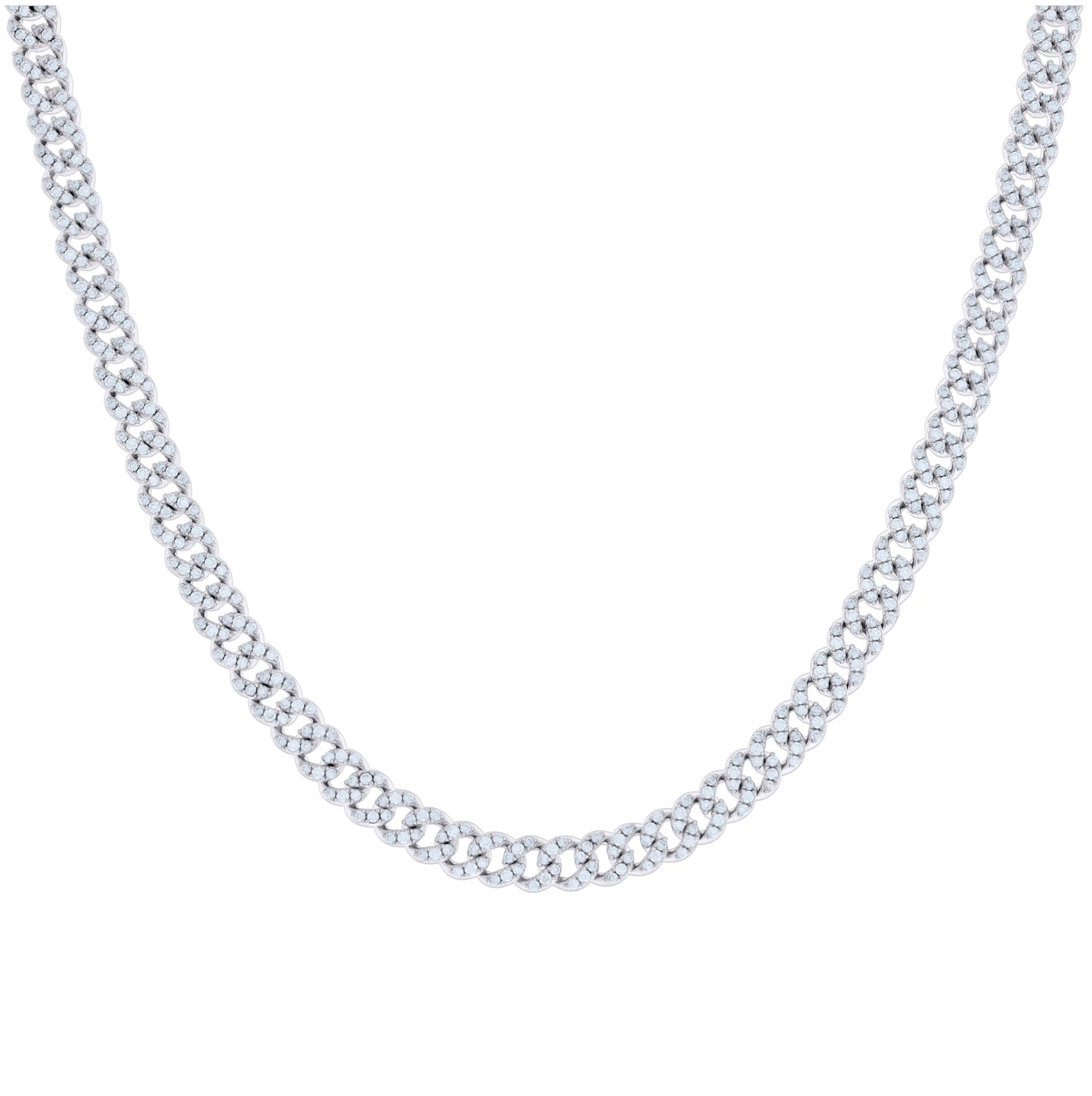 Sterling Silver Moissanite Miami Cuban Chain 6mm