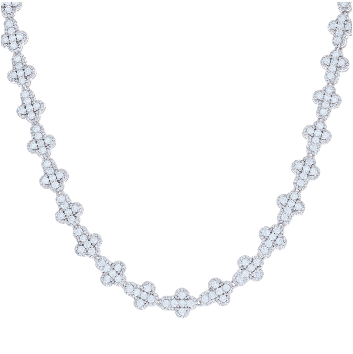 Sterling Silver Moissanite Cross Link Chain Necklace 14mm Size 22 Inches