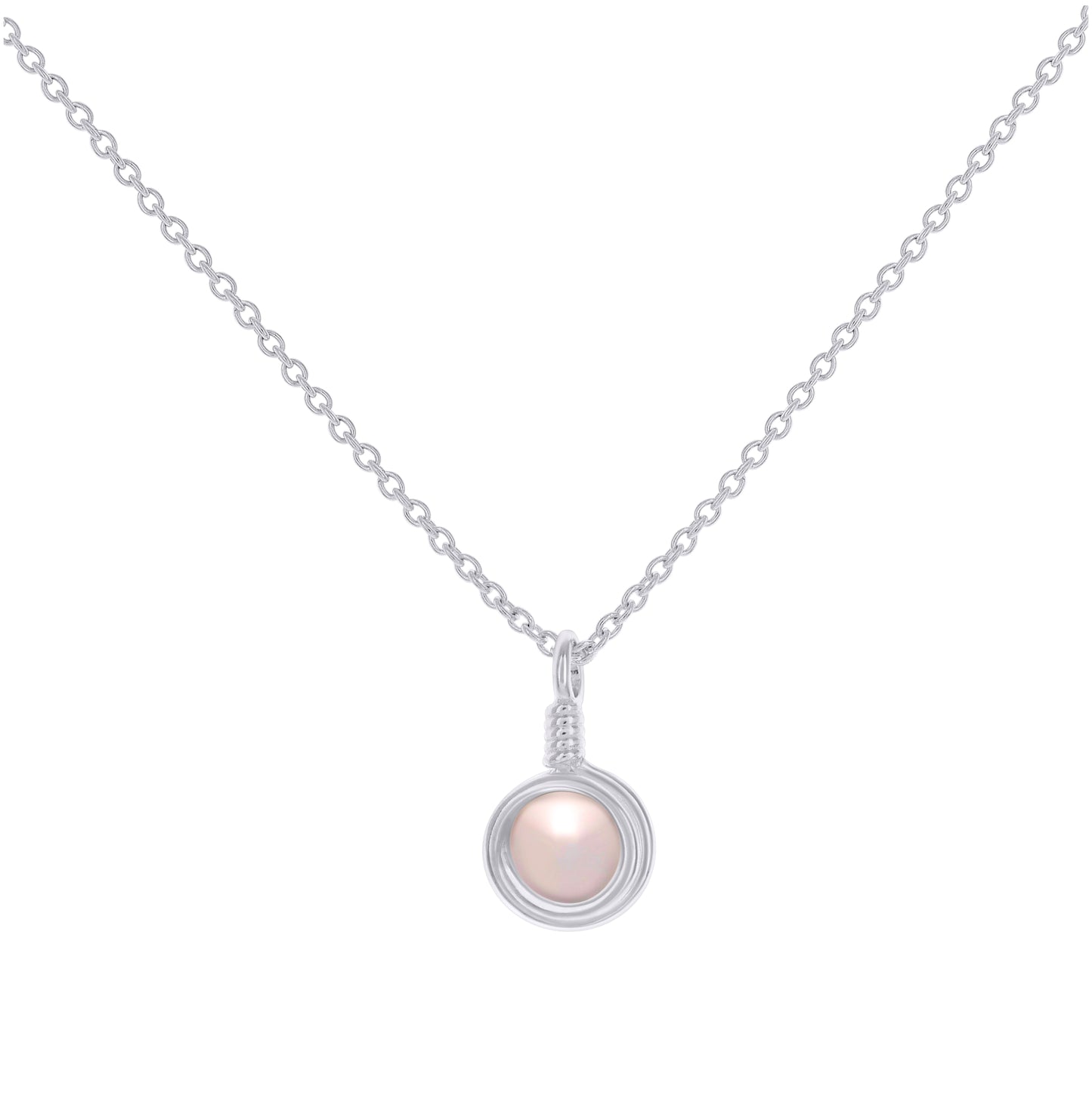 Sterling Silver Women Natural Rose Quartz Fashion Charm Necklace Size 16 + 2 Inches