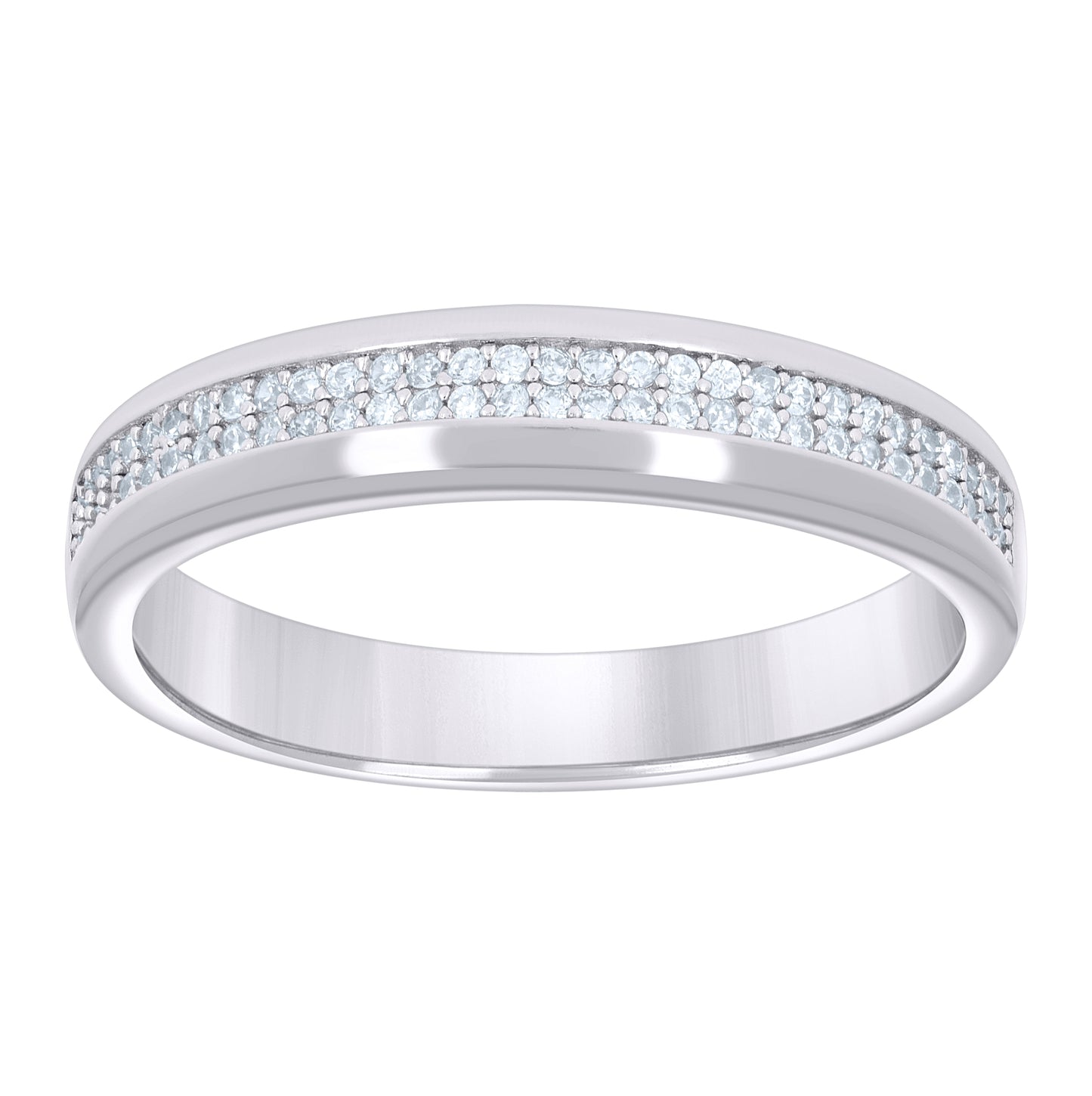 Sterling Silver Womens 0.30ct Moissanite Fashion Bridal Anniversary Engagement Wedding Band Ring