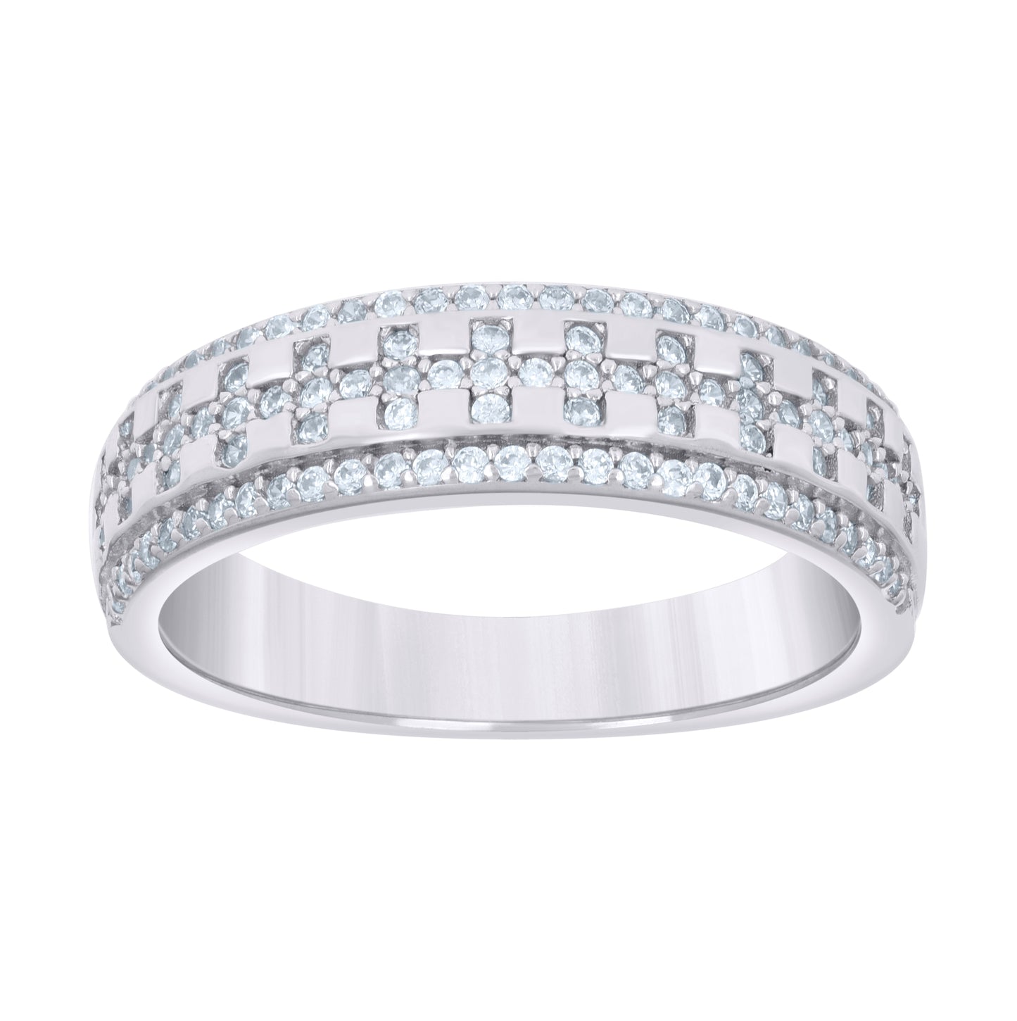 Sterling Silver Women's 0.55ct Moissanite Fashion Bridal Anniversary Engagement Wedding Band Ring