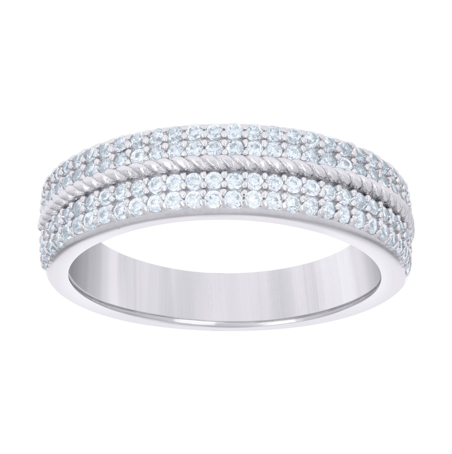 Sterling Silver Womens 0.71ct Moissanite Fashion Bridal Anniversary Engagement Wedding Band Ring