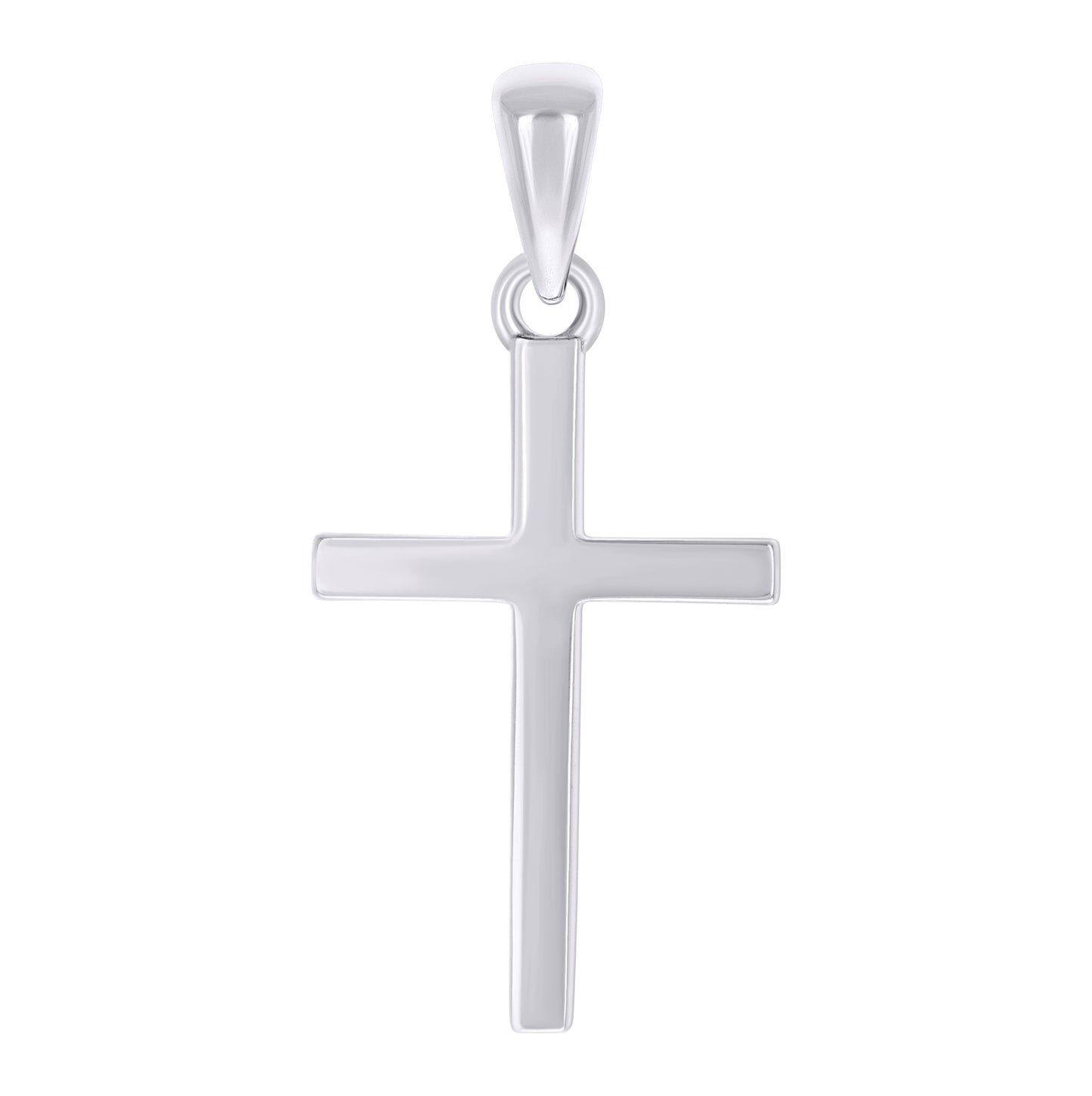 Sterling Silver Unisex Without Cubic Zirconia Cross Religious Charm Pendant