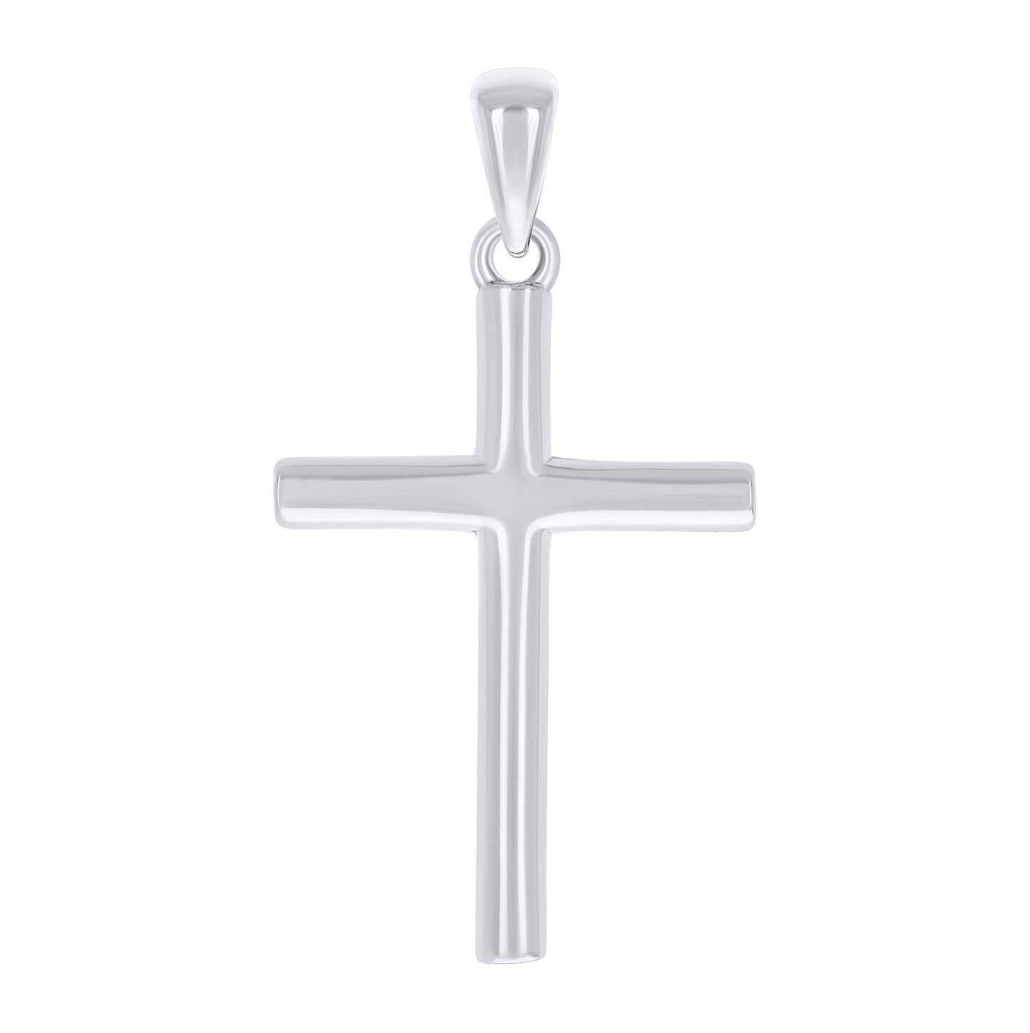 Sterling Silver Unisex Without Cubic Zirconia Cross Religious Charm Pendant
