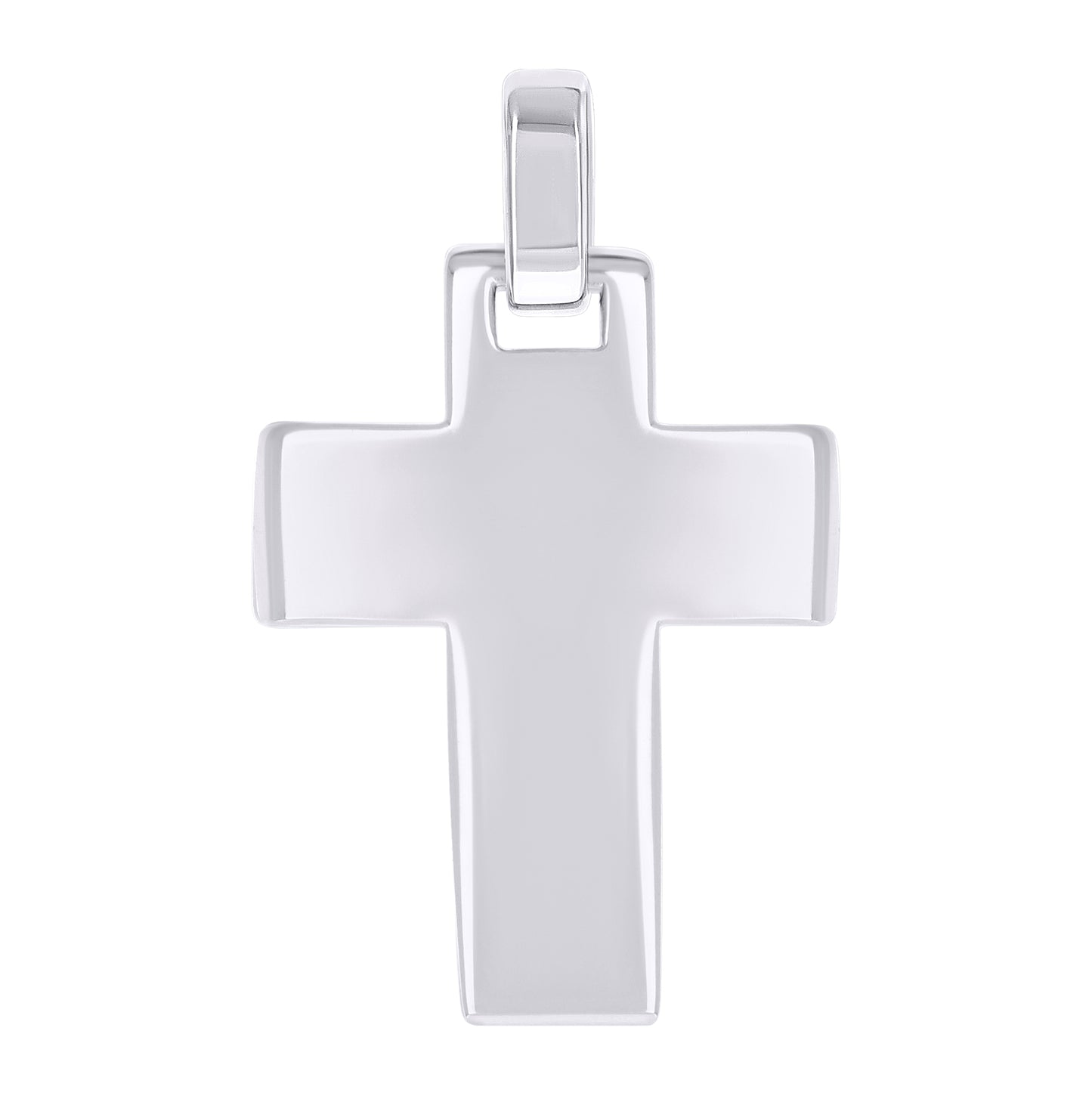 Sterling Silver Unisex Without Cubic Zirconia Cross Religious Charm Pendant